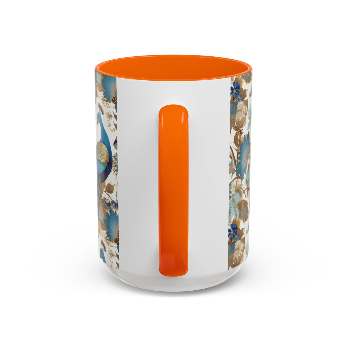 Elegant Peacock Ceramic Coffee Mug, Colorful 11oz & 15oz Custom Design - Ira World Art LLC