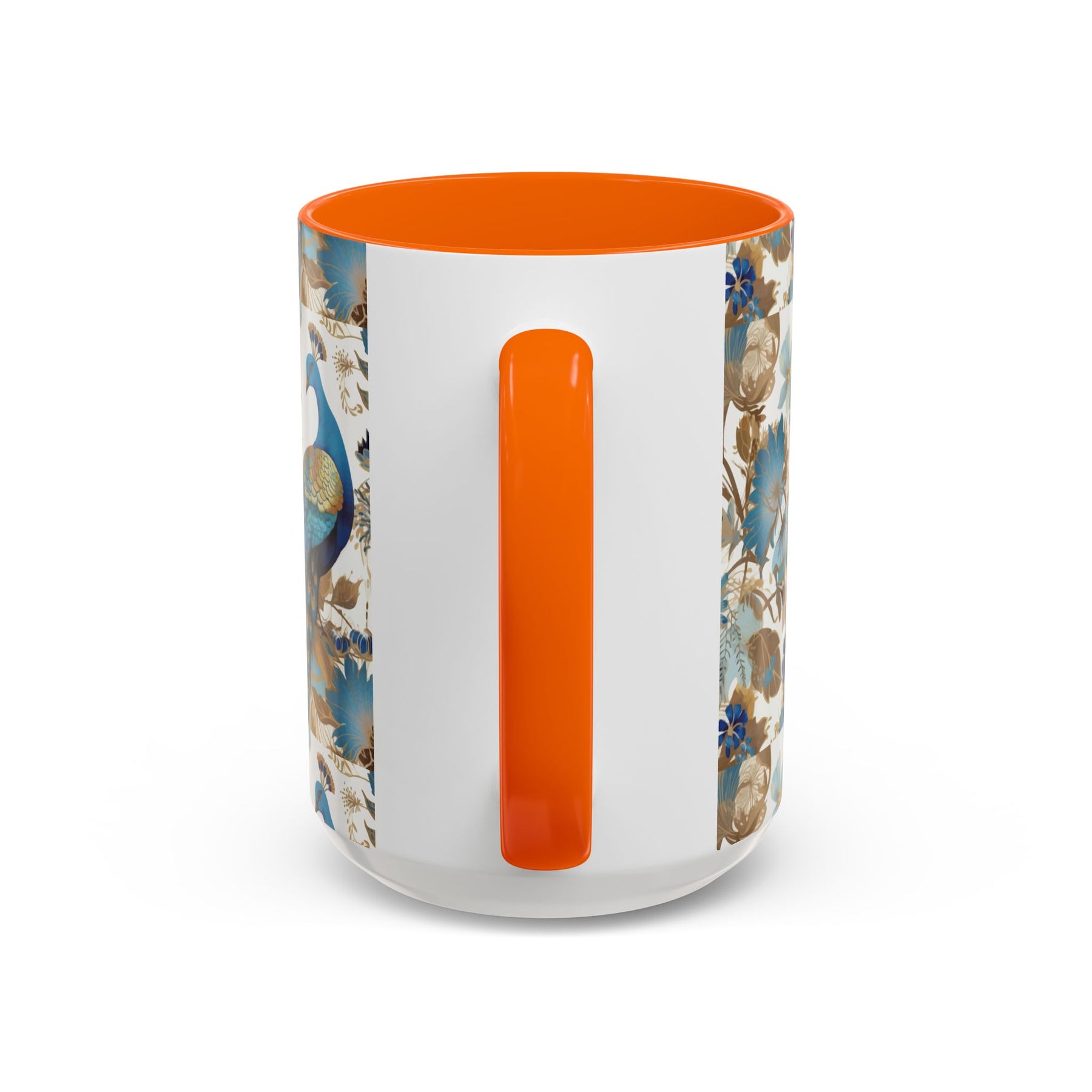 Elegant Peacock Ceramic Coffee Mug, Colorful 11oz & 15oz Custom Design - Ira World Art LLC