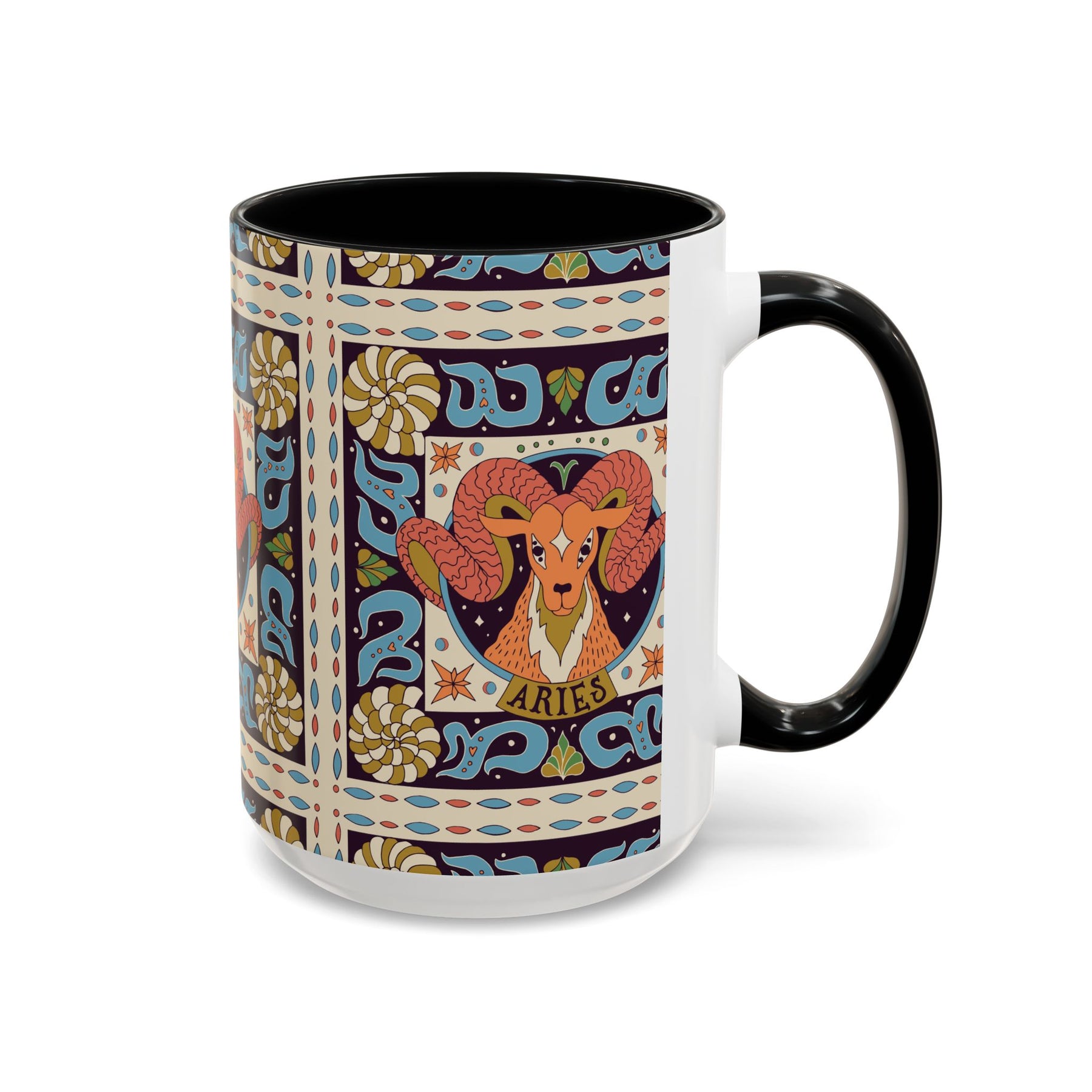 Colorful Capricorn Coffee Mug, Custom Ceramic 11oz & 15oz Zodiac Design - Ira World Art LLC