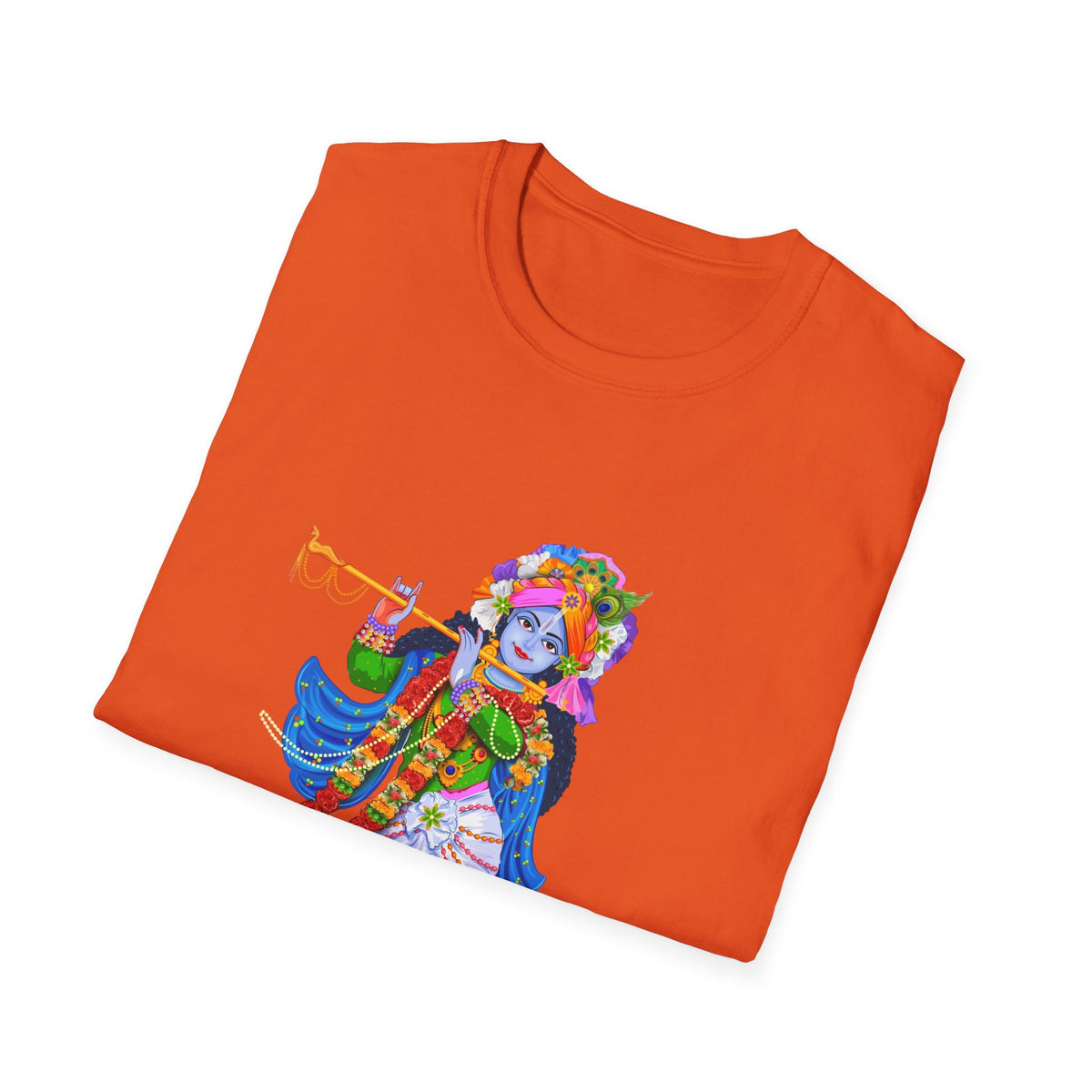 Krishana Tees - Spiritual Unisex Softstyle T-Shirt, Hindu God Tee, Religious Clothing, Meditation Shirt, Yoga Outfit - Ira World Art LLC