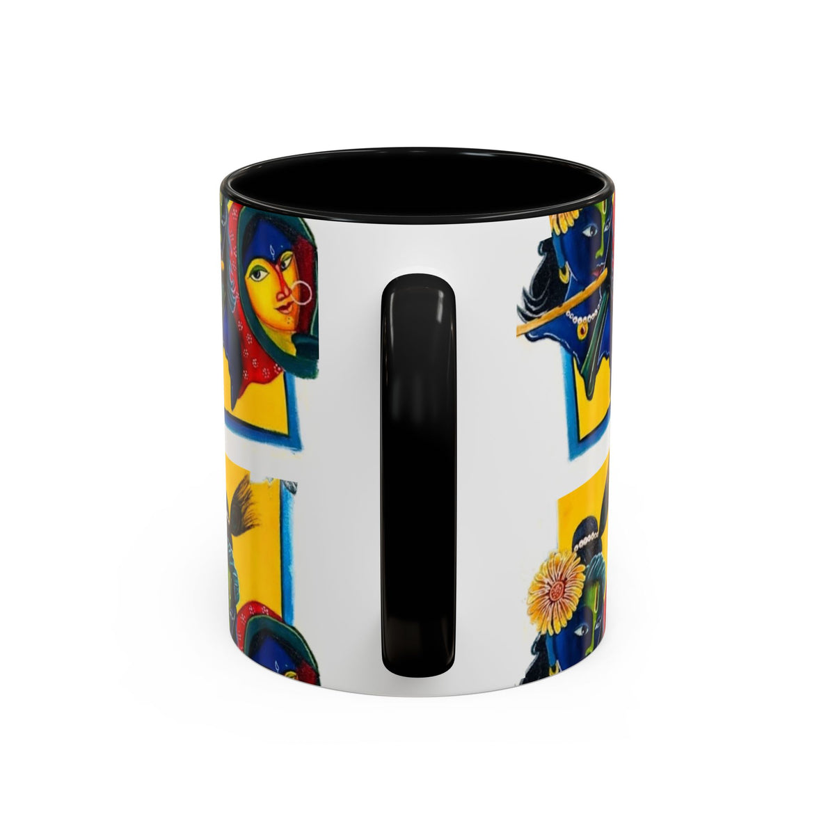 Colorful Ceramic Mug with Unique Hindu Art Design, 11oz & 15oz Aesthetic Gift - Ira World Art LLC