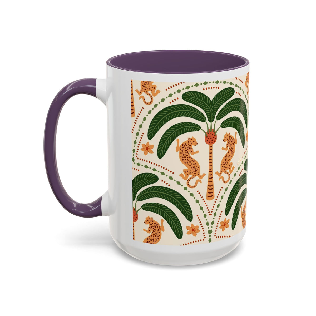 Tropical Ceramic Coffee Mug with Colorful Floral Design, 11oz & 15oz - Ira World Art LLC