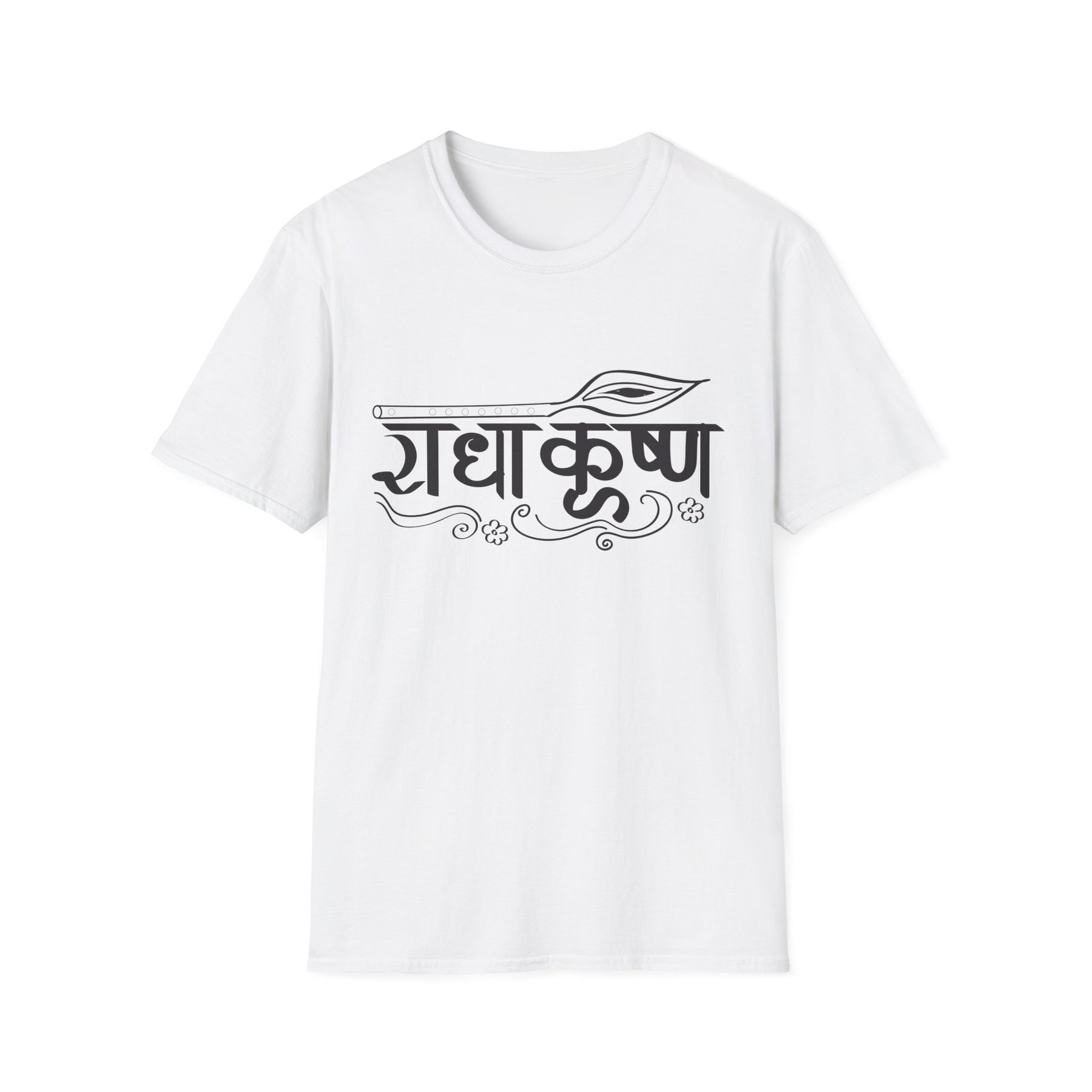 Radha Krishna Unisex T-Shirt, Hindu Deity Tee, Spiritual Printed Shirt, Yoga Apparel, Boho Top, Festival Clothing - Ira World Art LLC