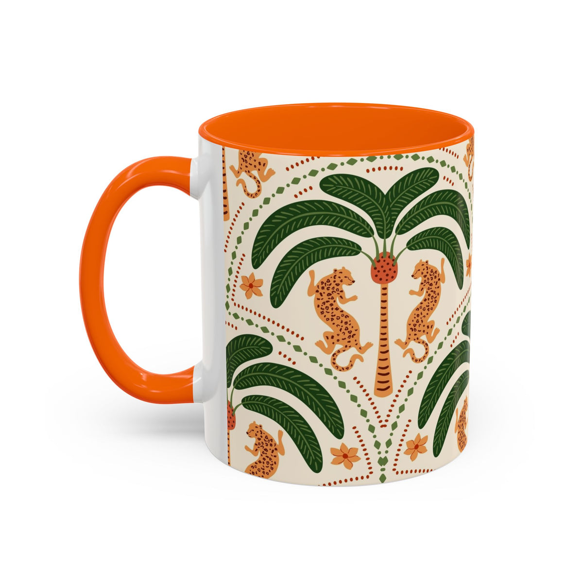 Tropical Ceramic Coffee Mug with Colorful Floral Design, 11oz & 15oz - Ira World Art LLC
