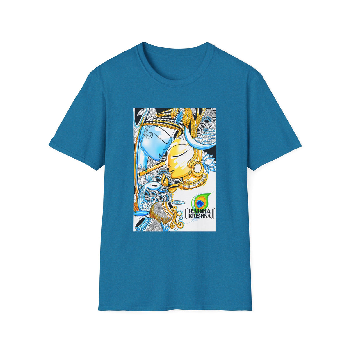 Radha Krishna Unisex T-Shirt, Spiritual Tee, Hindu Deity Shirt, Religious Gift, Meditation Top - Ira World Art LLC