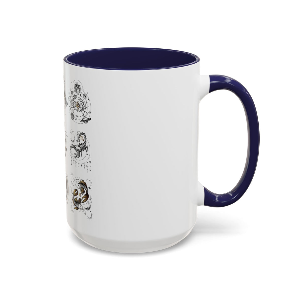 Zodiac Accent Ceramic Coffee Mug with Vibrant Horoscope Design 11oz & 15oz - Ira World Art LLC