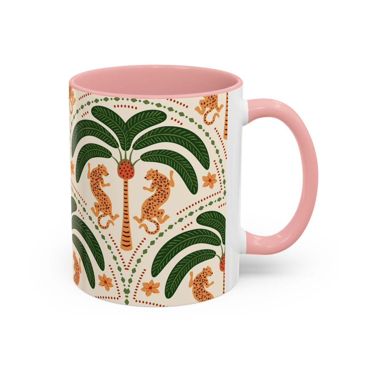 Tropical Ceramic Coffee Mug with Colorful Floral Design, 11oz & 15oz - Ira World Art LLC