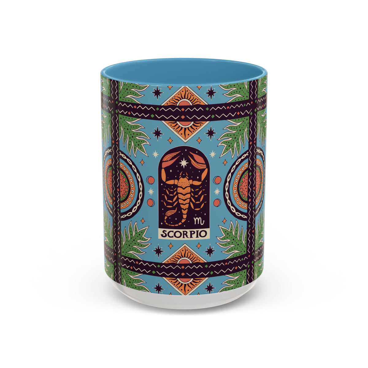 Colorful Scorpio Zodiac Ceramic Mug, Custom 11oz & 15oz Coffee Cup Design - Ira World Art LLC