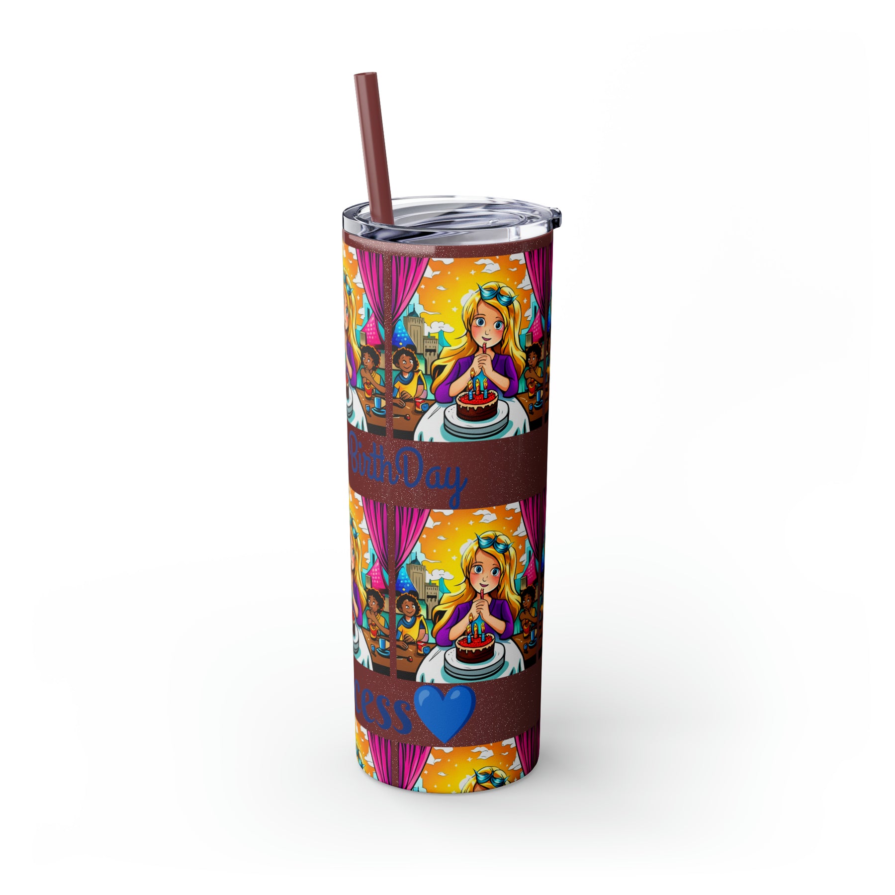 Stylish 20oz Birthday Skinny Tumbler with Straw – Celebrate in Sip-worthy Fashion!" - Ira World Art LLC