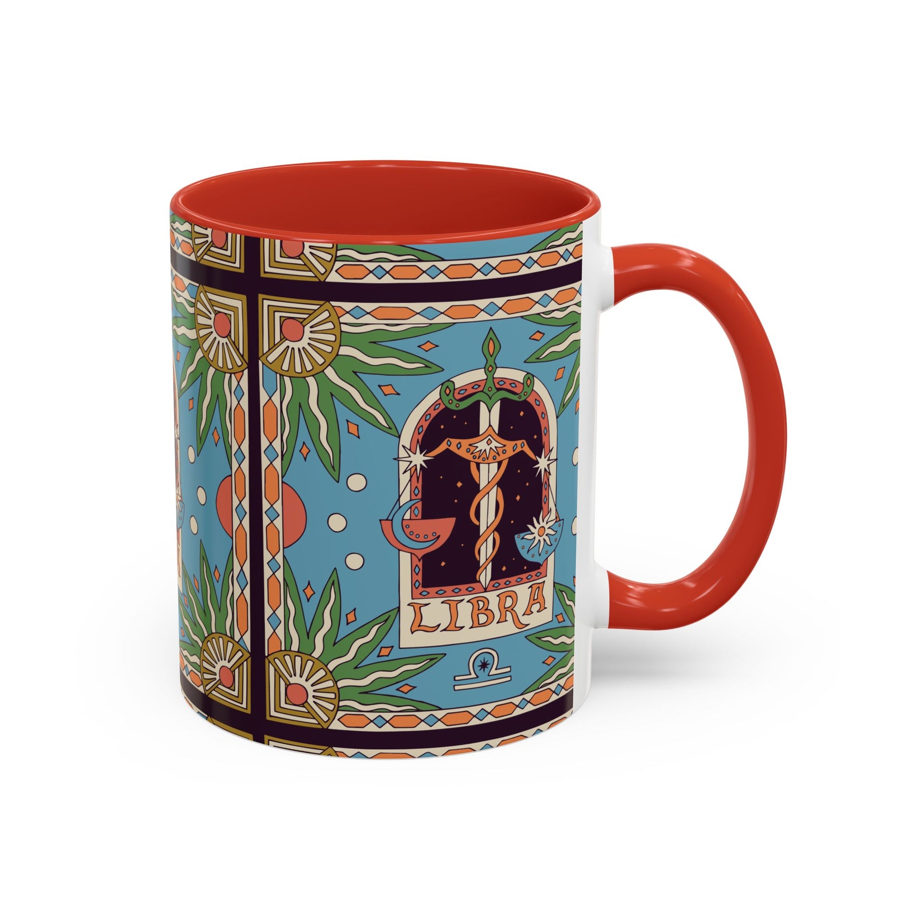 Custom Libra Coffee Mug, Colorful Ceramic 11oz & 15oz Zodiac Design - Ira World Art LLC