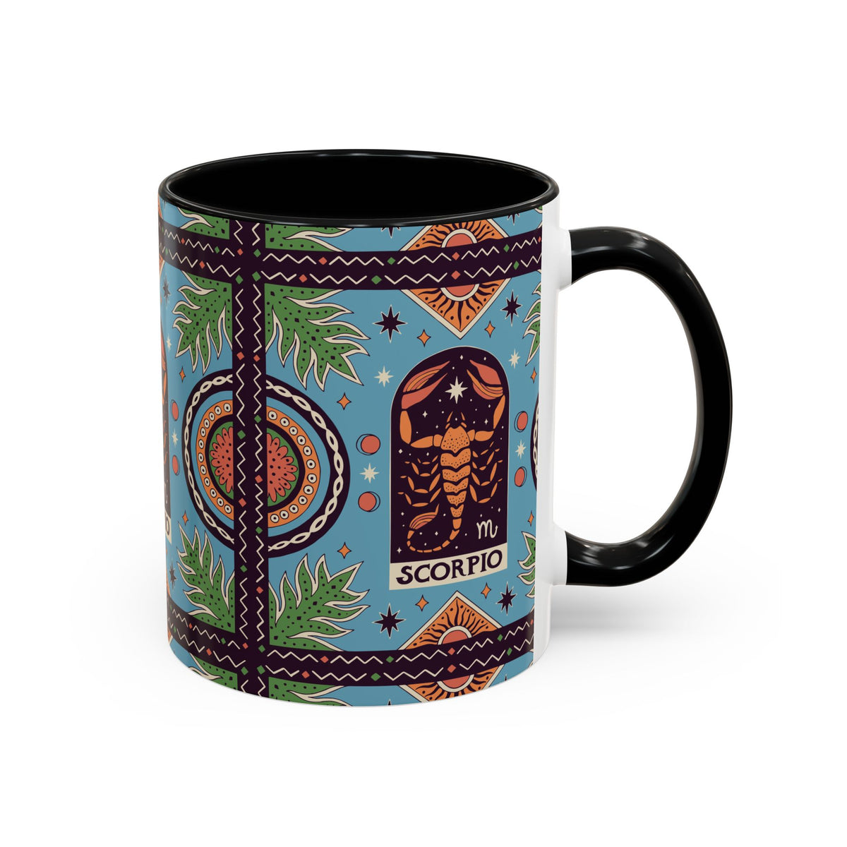 Colorful Scorpio Zodiac Ceramic Mug, Custom 11oz & 15oz Coffee Cup Design - Ira World Art LLC