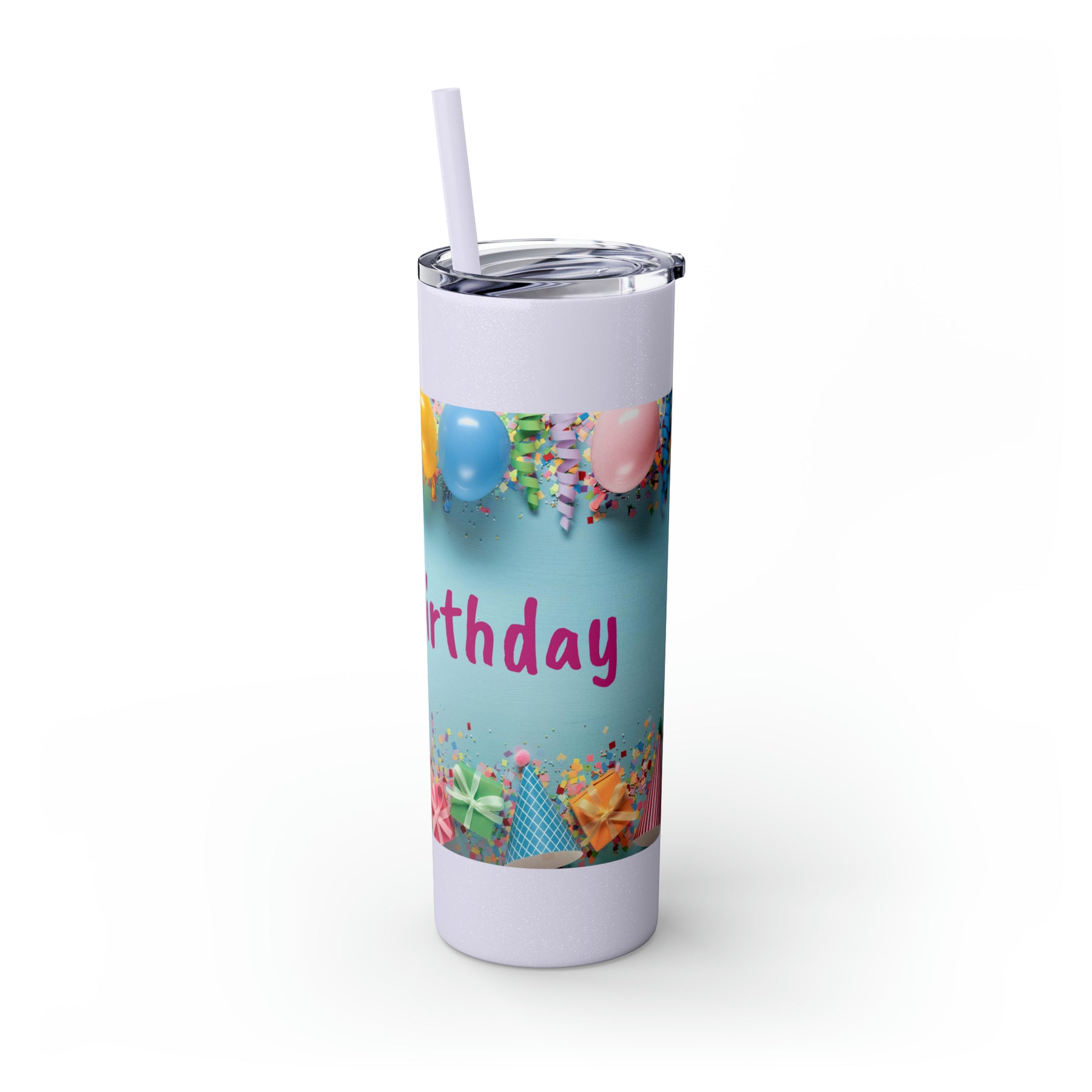Birthday Skinny Tumbler with Straw – Celebrate in Sip-worthy Fashion!, 20oz - Ira World Art LLC