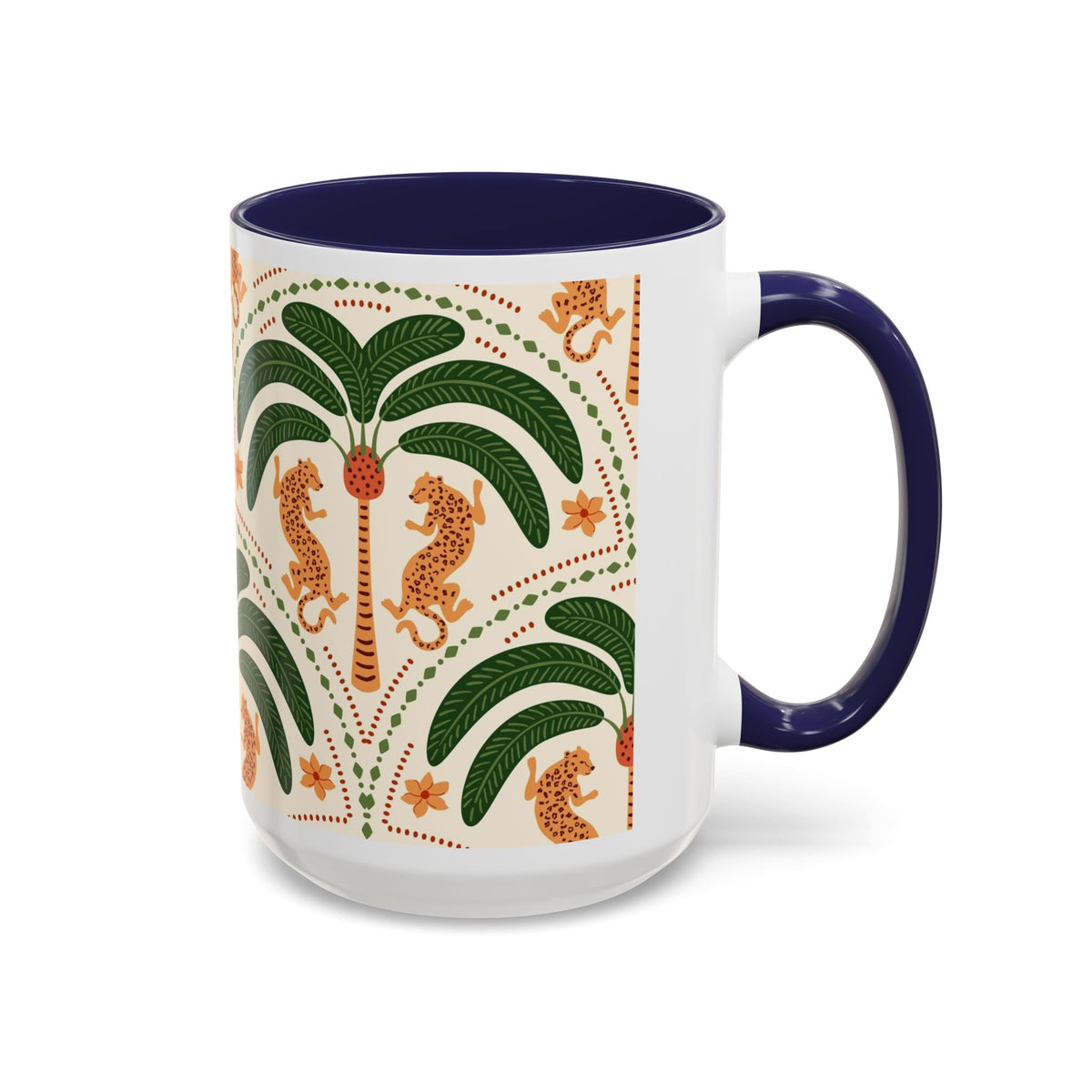 Tropical Ceramic Coffee Mug with Colorful Floral Design, 11oz & 15oz - Ira World Art LLC