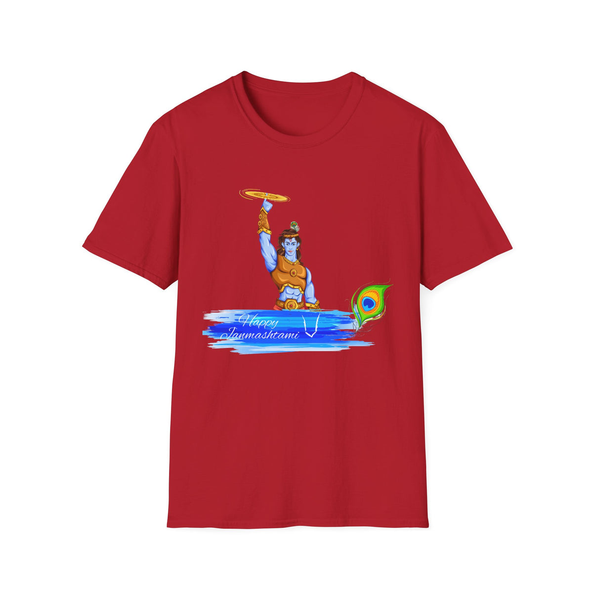 Krishna with Sudarshan Chakra Unisex T-Shirt, Hindu God Tee, Spirituality Shirt, Religious Apparel, Yoga Top - Ira World Art LLC