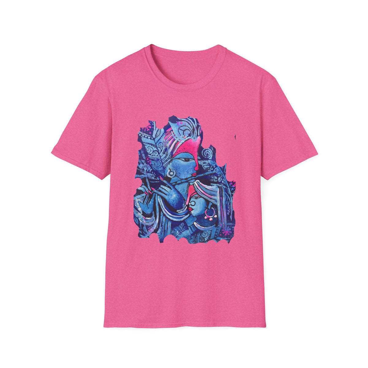 Radha Krishna Painting Print Unisex T-Shirt, Hindu Deity Tee, Spiritual Clothing, Religious Art Shirt, Festival Wear - Ira World Art LLC