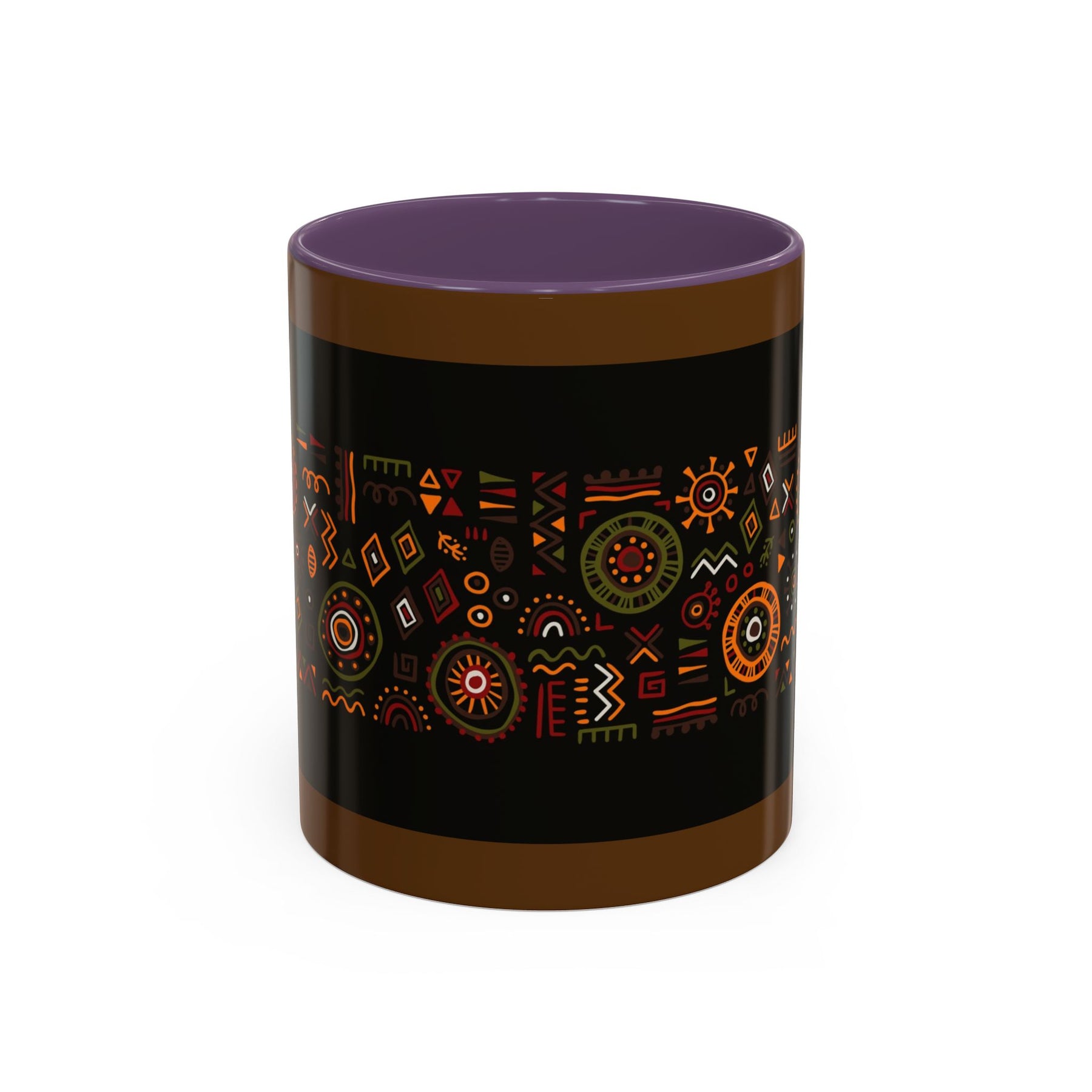 Tribal Ceramic Coffee Mug, Afrocentric Colorful Design, Custom 11oz & 15oz - Ira World Art LLC