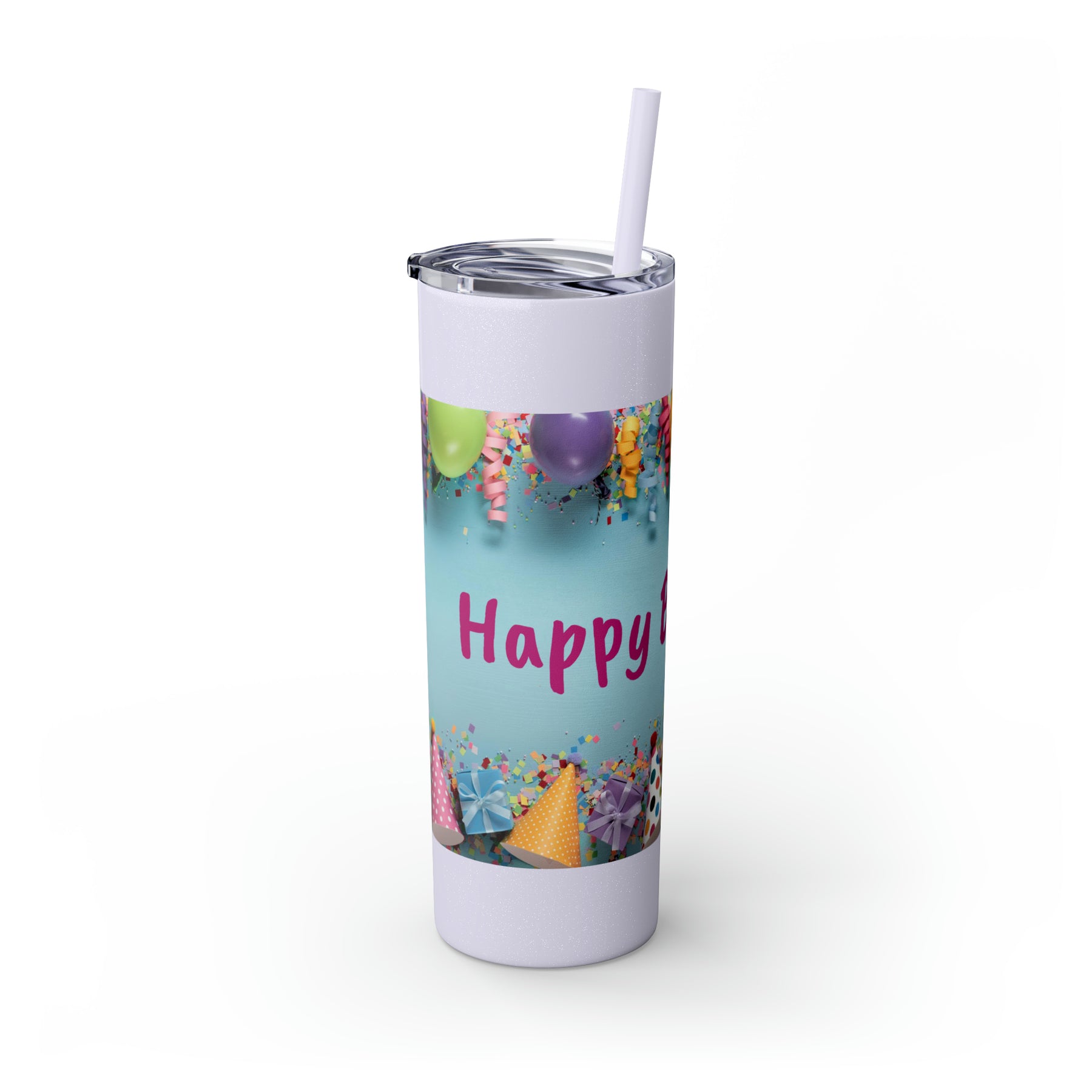 Birthday Skinny Tumbler with Straw – Celebrate in Sip-worthy Fashion!, 20oz - Ira World Art LLC