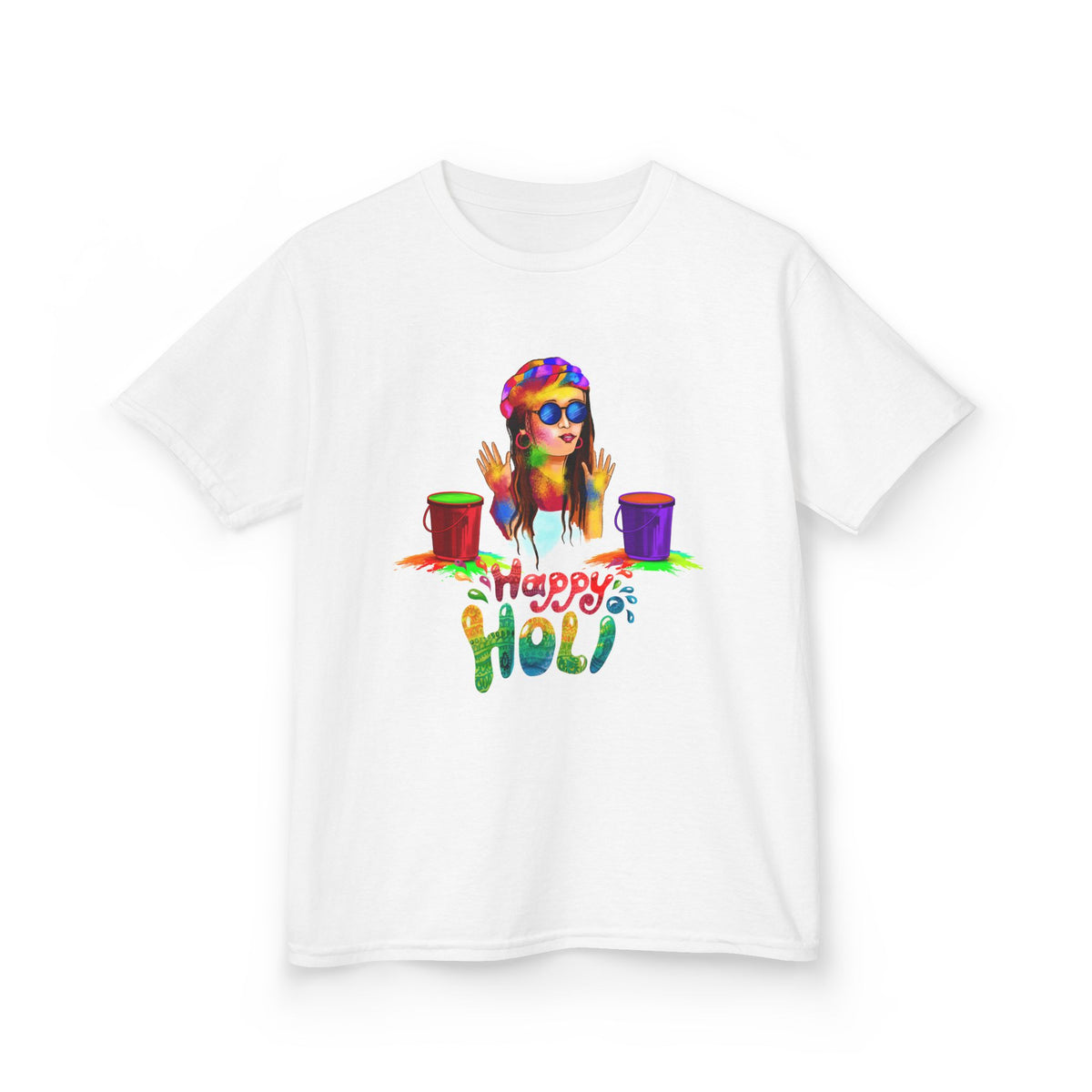 Youth Holi T‑Shirt — Colorful 'Happy Holi' Festival Tee - Ira World Art LLC