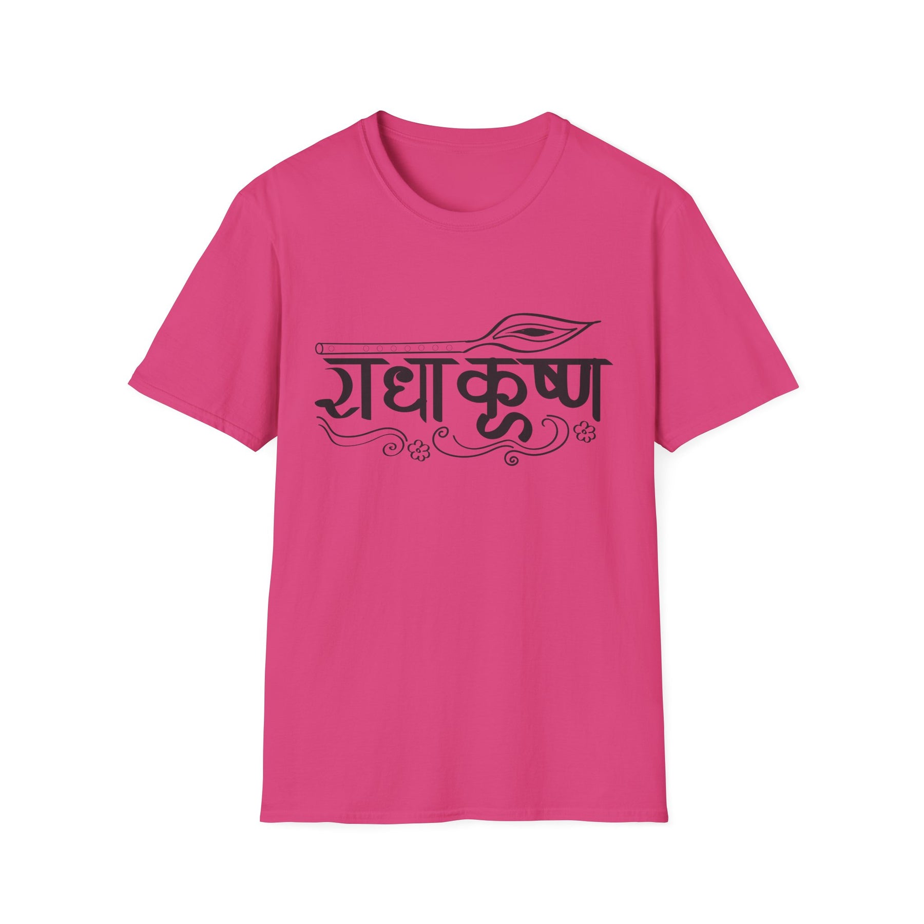 Radha Krishna Unisex T-Shirt, Hindu Deity Tee, Spiritual Printed Shirt, Yoga Apparel, Boho Top, Festival Clothing - Ira World Art LLC