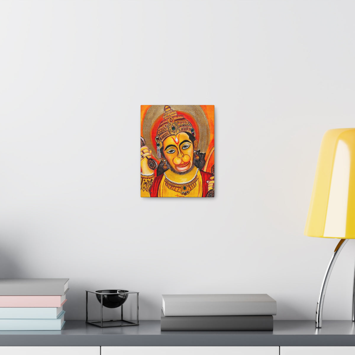 Sacred Strength: Lord Hanuman Gallery Wrap Canvas Print for Divine Home Decor - Ira World Art LLC