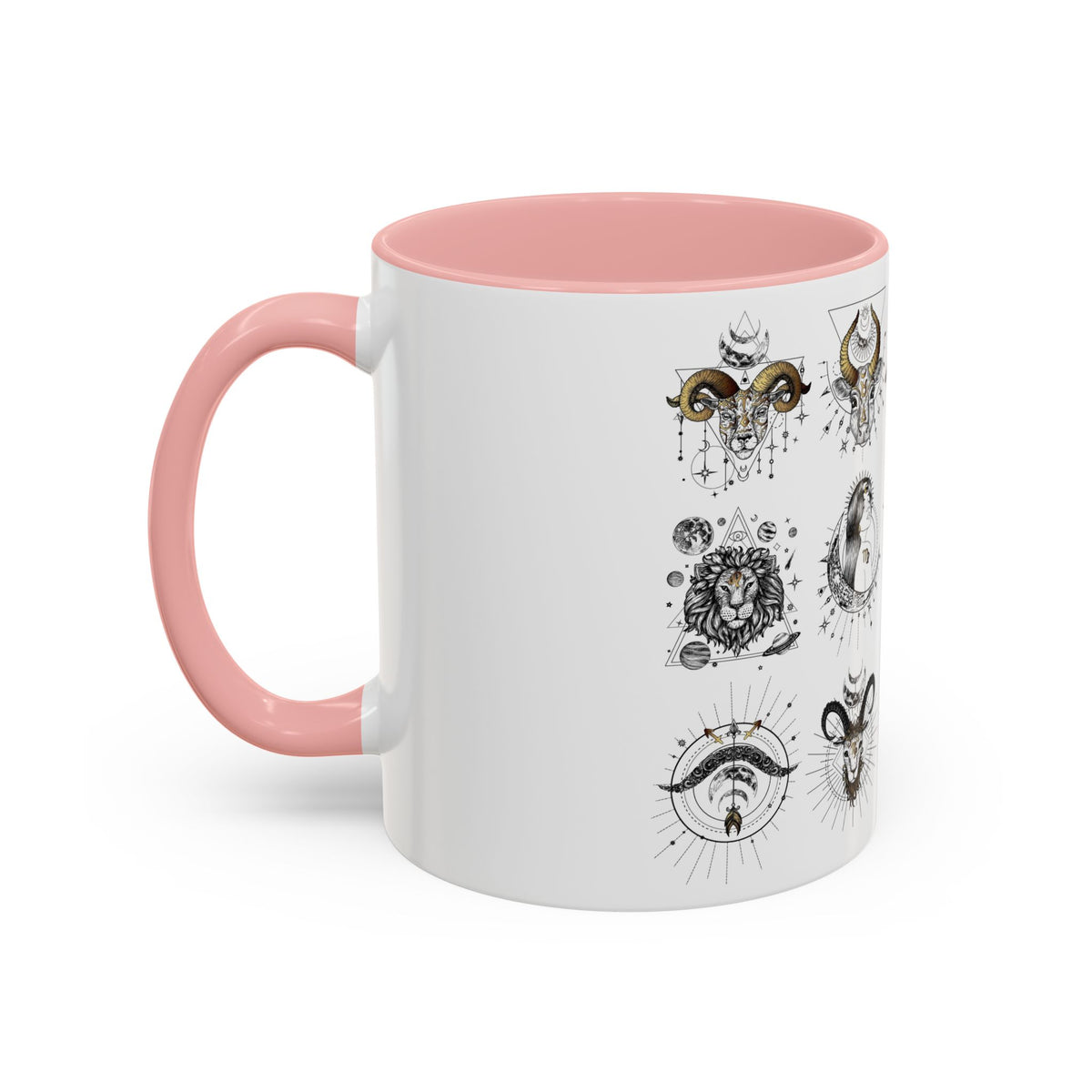 Zodiac Accent Ceramic Coffee Mug with Vibrant Horoscope Design 11oz & 15oz - Ira World Art LLC