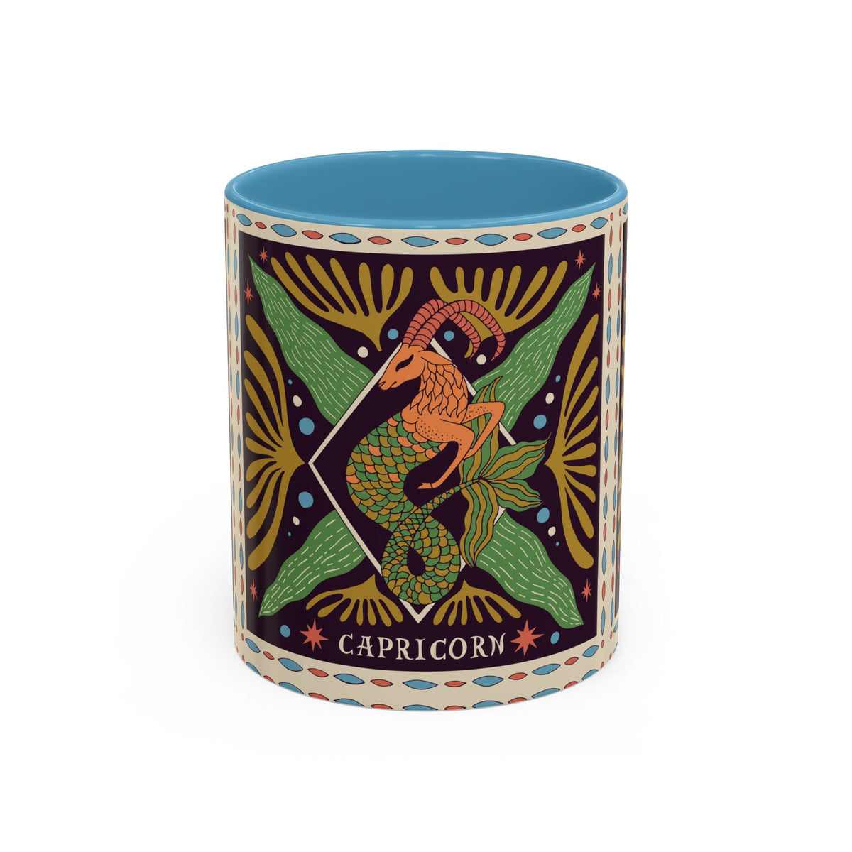 Colorful Capricorn Mug, Custom Ceramic Coffee Cup 11oz & 15oz Zodiac Design - Ira World Art LLC