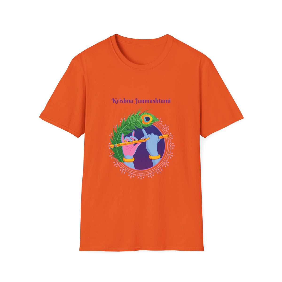 Krishna Janmashtami Unisex Softstyle T-Shirt, Festival Shirt, Spiritual Apparel, Gifts for Friends, Cultural Celebrations, Hindu Festivities - Ira World Art LLC