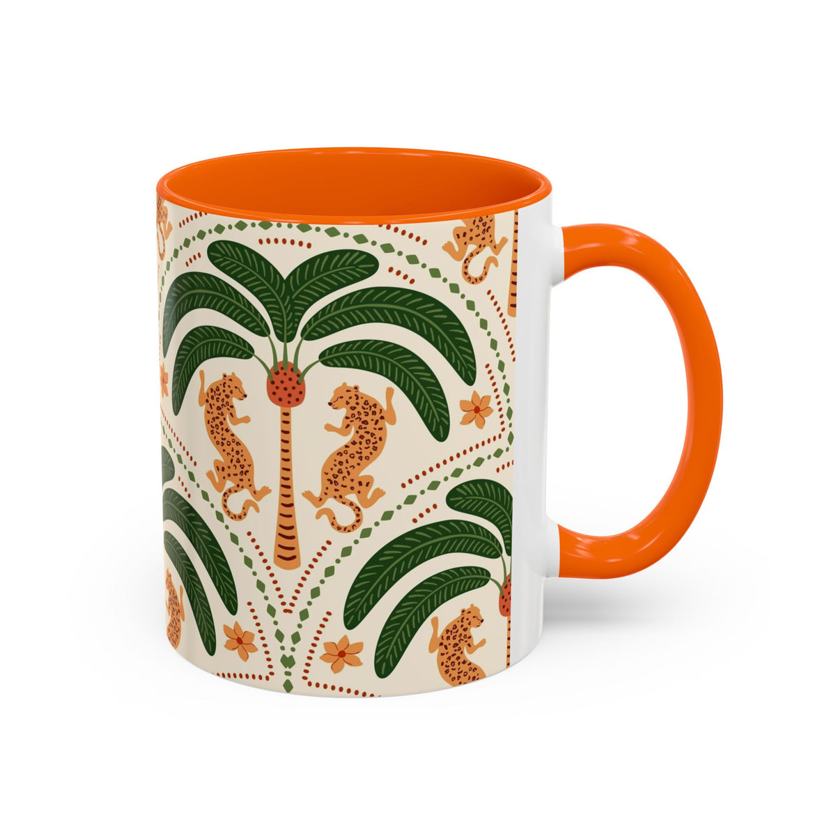 Tropical Ceramic Coffee Mug with Colorful Floral Design, 11oz & 15oz - Ira World Art LLC
