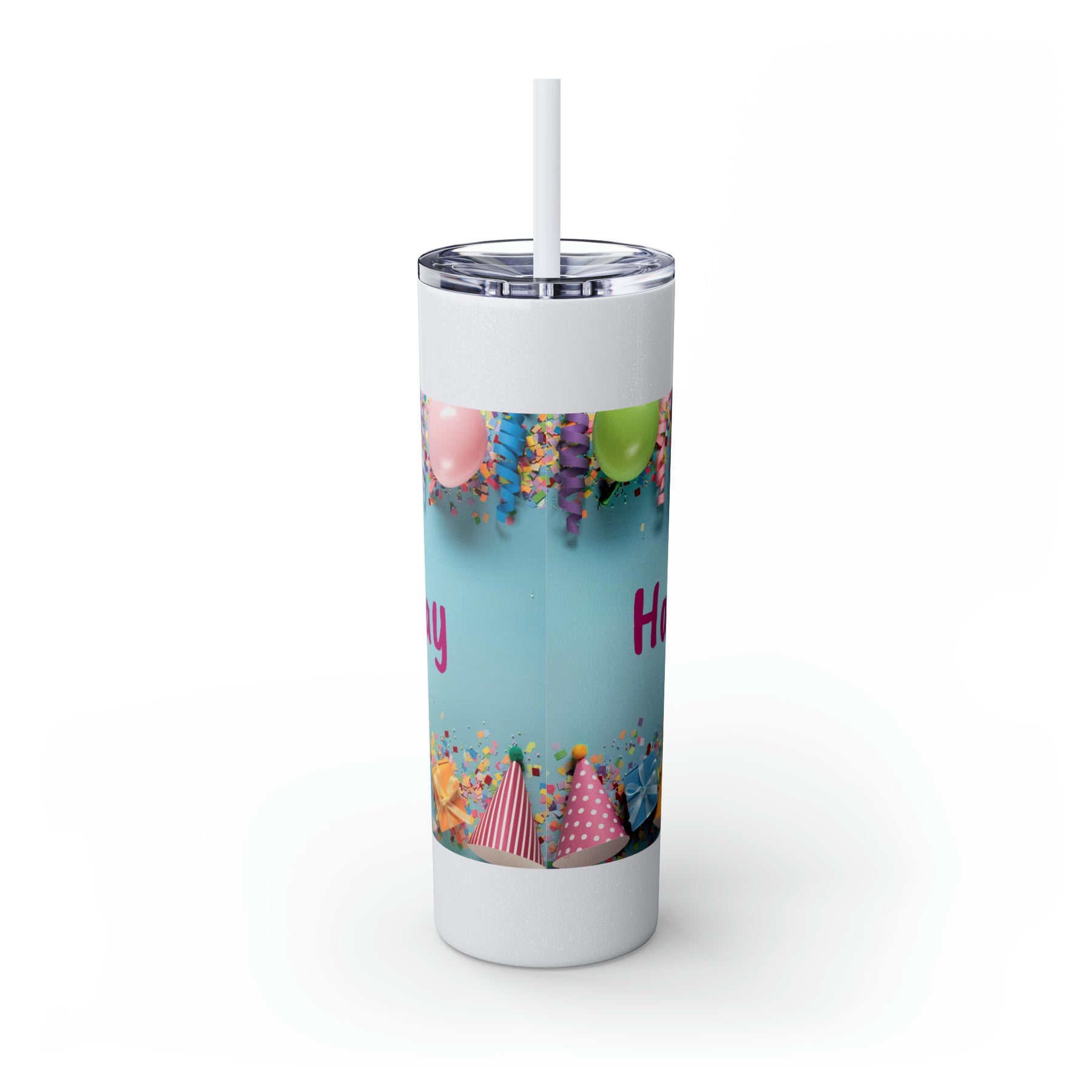 Birthday Skinny Tumbler with Straw – Celebrate in Sip-worthy Fashion!, 20oz - Ira World Art LLC