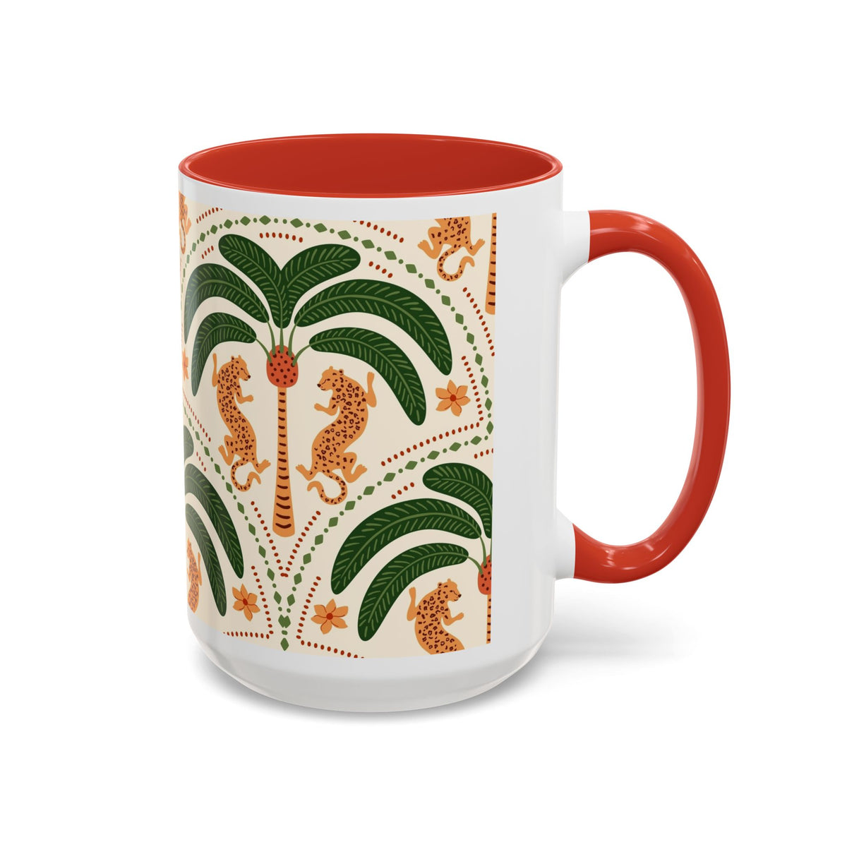 Tropical Ceramic Coffee Mug with Colorful Floral Design, 11oz & 15oz - Ira World Art LLC