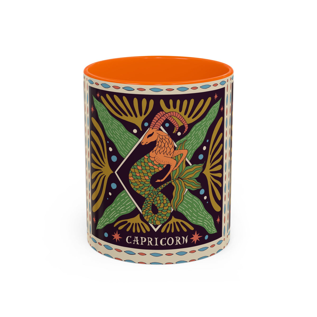 Colorful Capricorn Mug, Custom Ceramic Coffee Cup 11oz & 15oz Zodiac Design - Ira World Art LLC