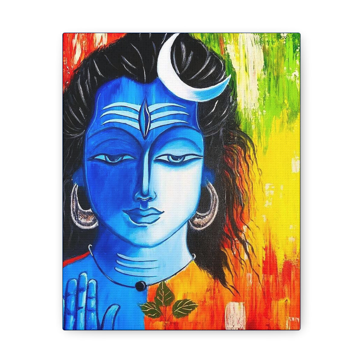 Divine Reverie: Lord Shiva Acrylic Painting on Canvas Print - Ira World Art LLC