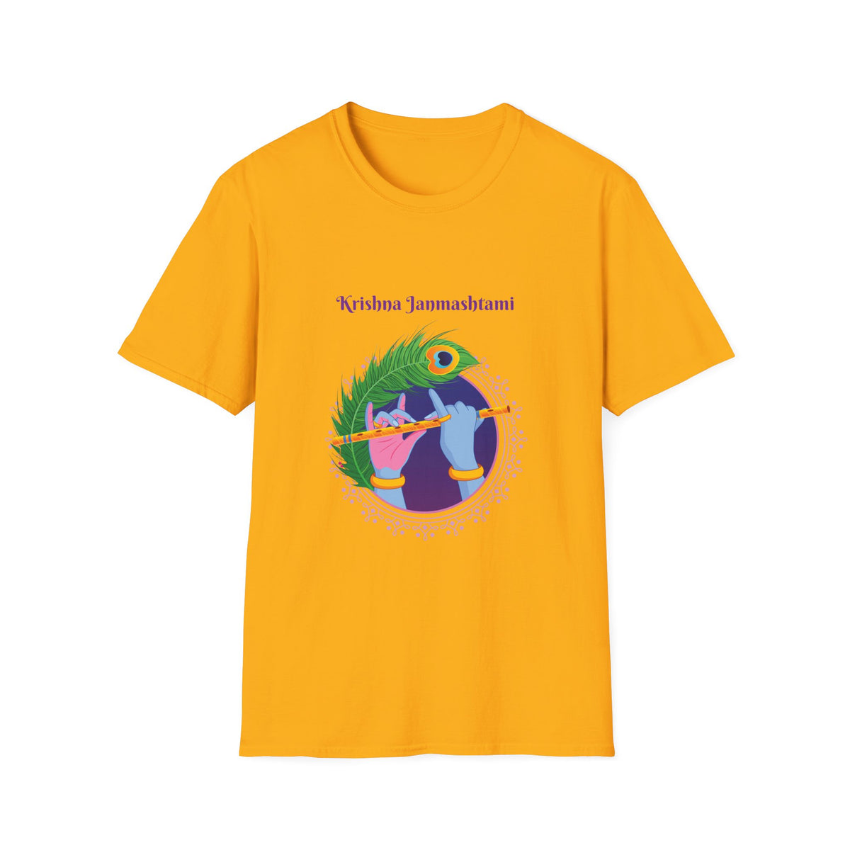 Krishna Janmashtami Unisex Softstyle T-Shirt, Festival Shirt, Spiritual Apparel, Gifts for Friends, Cultural Celebrations, Hindu Festivities - Ira World Art LLC