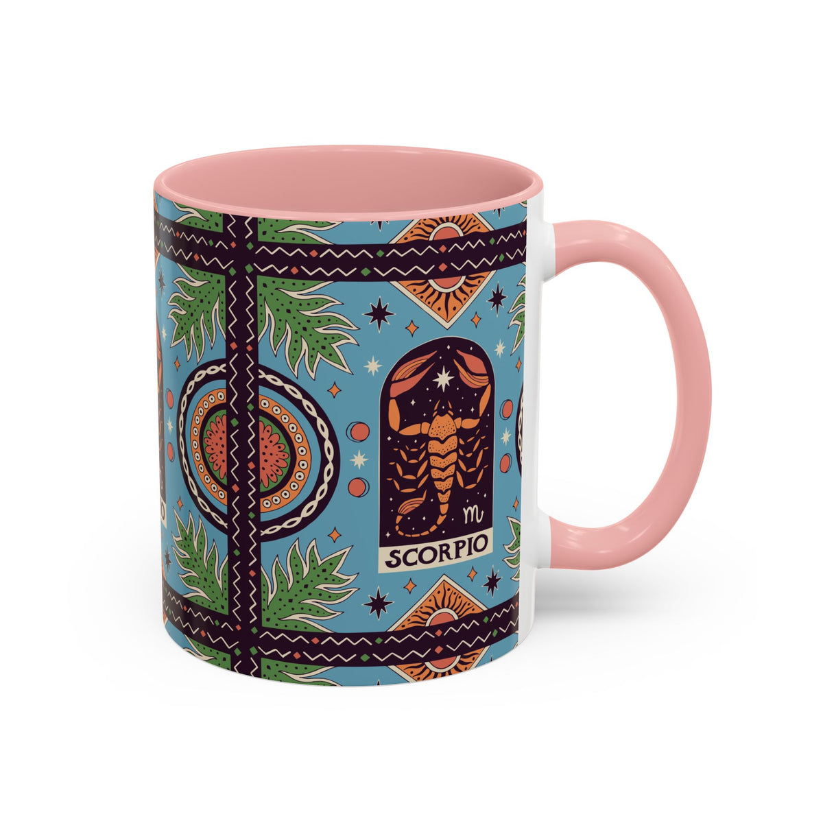 Colorful Scorpio Zodiac Ceramic Mug, Custom 11oz & 15oz Coffee Cup Design - Ira World Art LLC