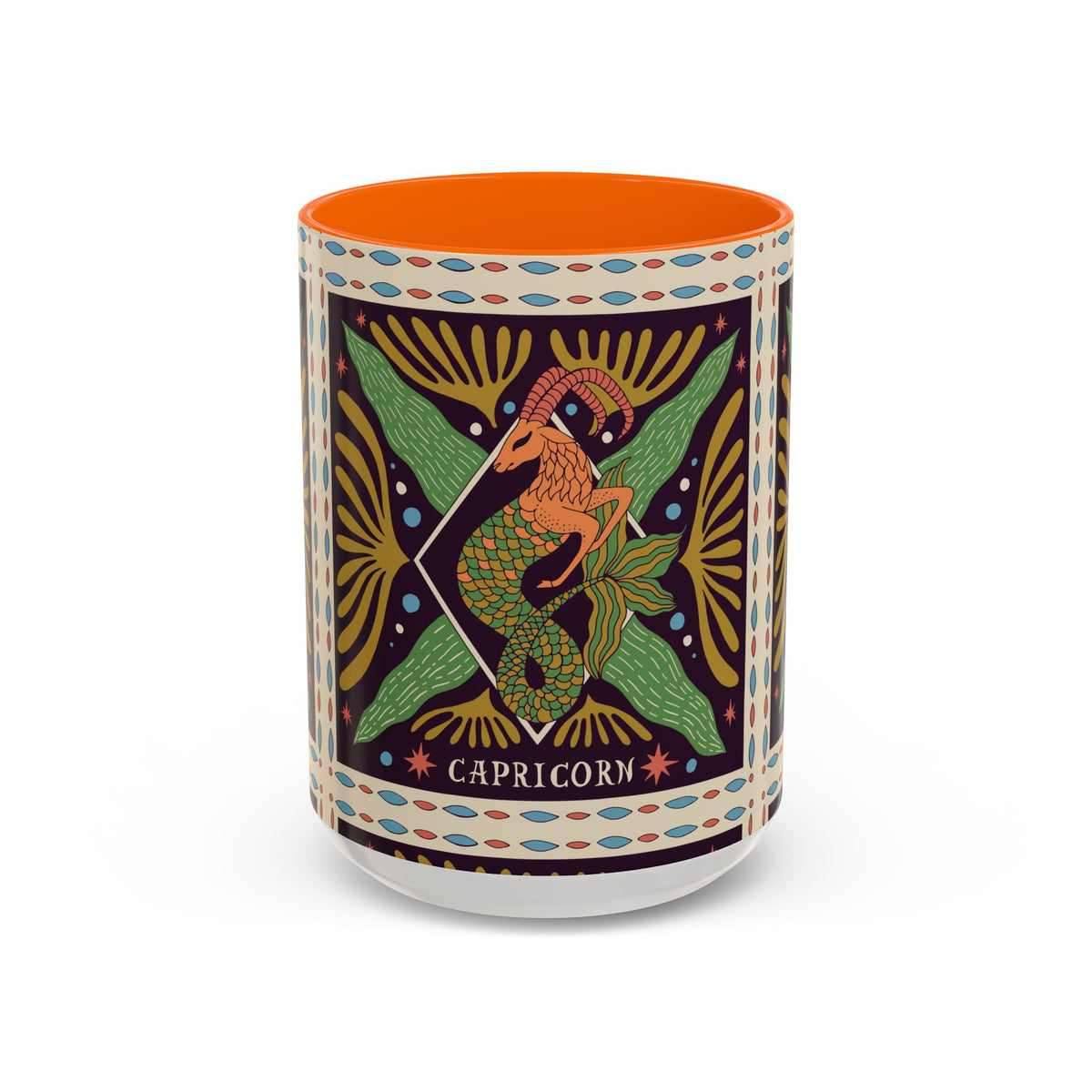 Colorful Capricorn Mug, Custom Ceramic Coffee Cup 11oz & 15oz Zodiac Design - Ira World Art LLC