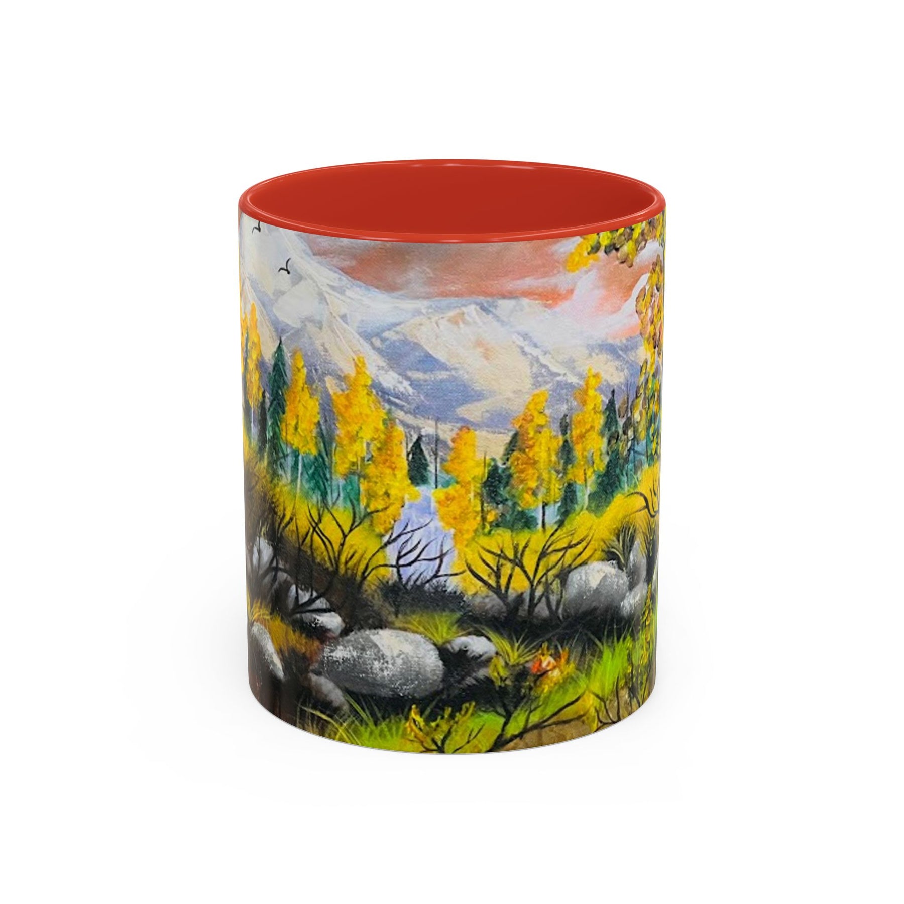 Boho Forest Artistic 11oz Ceramic Mug with Painted Fall Design, Cute Gift - Ira World Art LLC