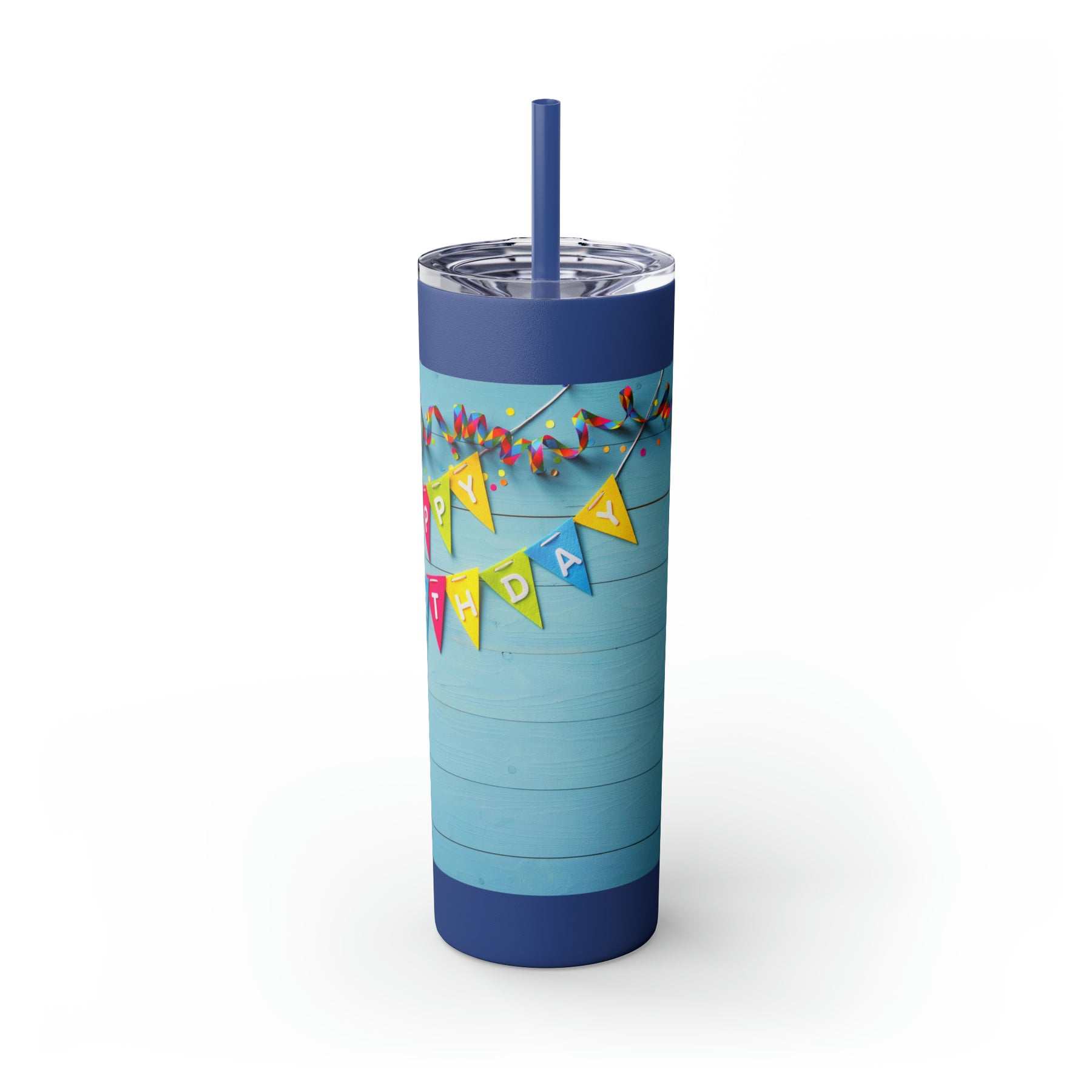 Stylish 20oz Birthday Skinny Tumbler with Straw – Celebrate in Sip-worthy Fashion! - Ira World Art LLC