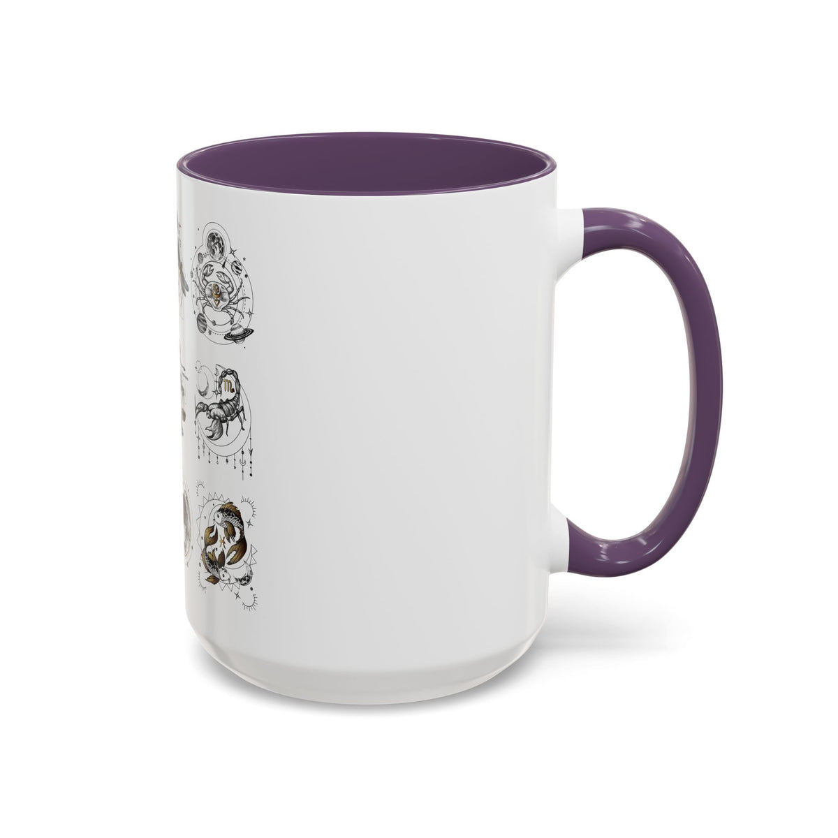 Zodiac Accent Ceramic Coffee Mug with Vibrant Horoscope Design 11oz & 15oz - Ira World Art LLC