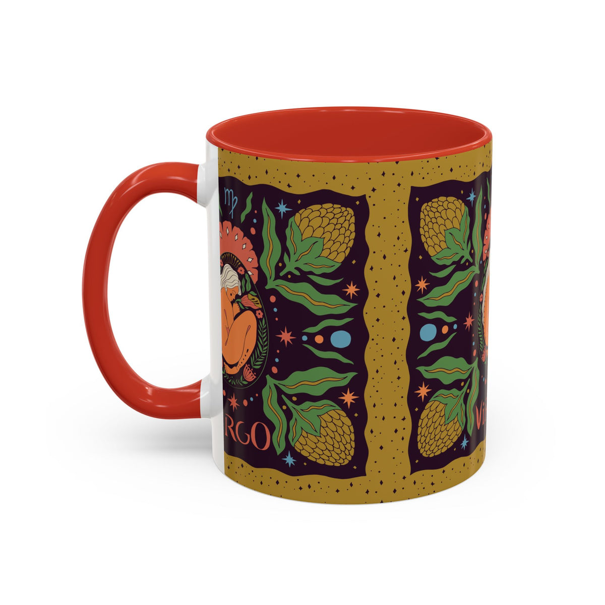 Virgo Zodiac Custom Coffee Mug, Colorful Ceramic 11oz and 15oz Design - Ira World Art LLC