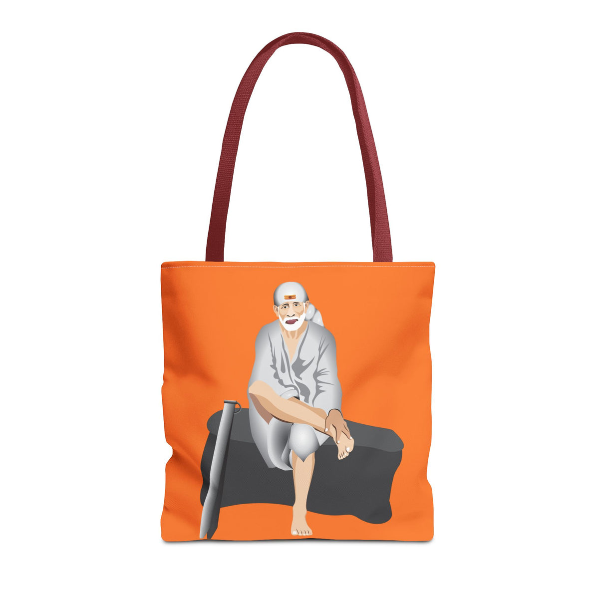 Sai Baba Tote Bag, Religious Shopper Bag, Guru Printed Carryall, Spiritual Shoulder Tote, Holy Canvas Handbag, Indian Deity Market Tote, - Ira World Art LLC