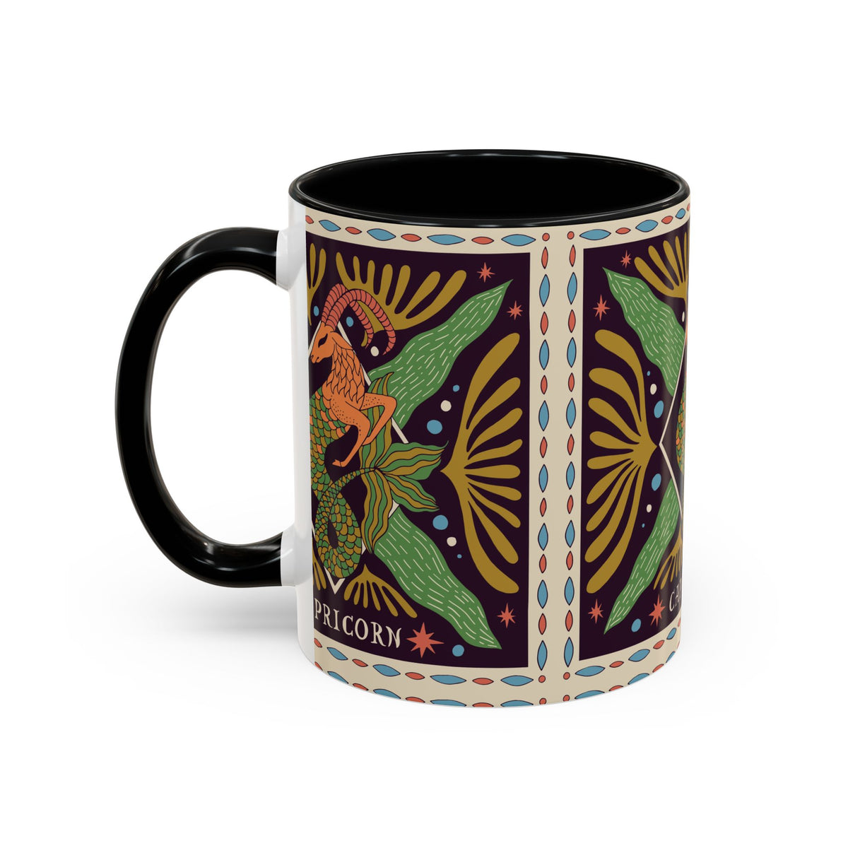 Colorful Capricorn Mug, Custom Ceramic Coffee Cup 11oz & 15oz Zodiac Design - Ira World Art LLC
