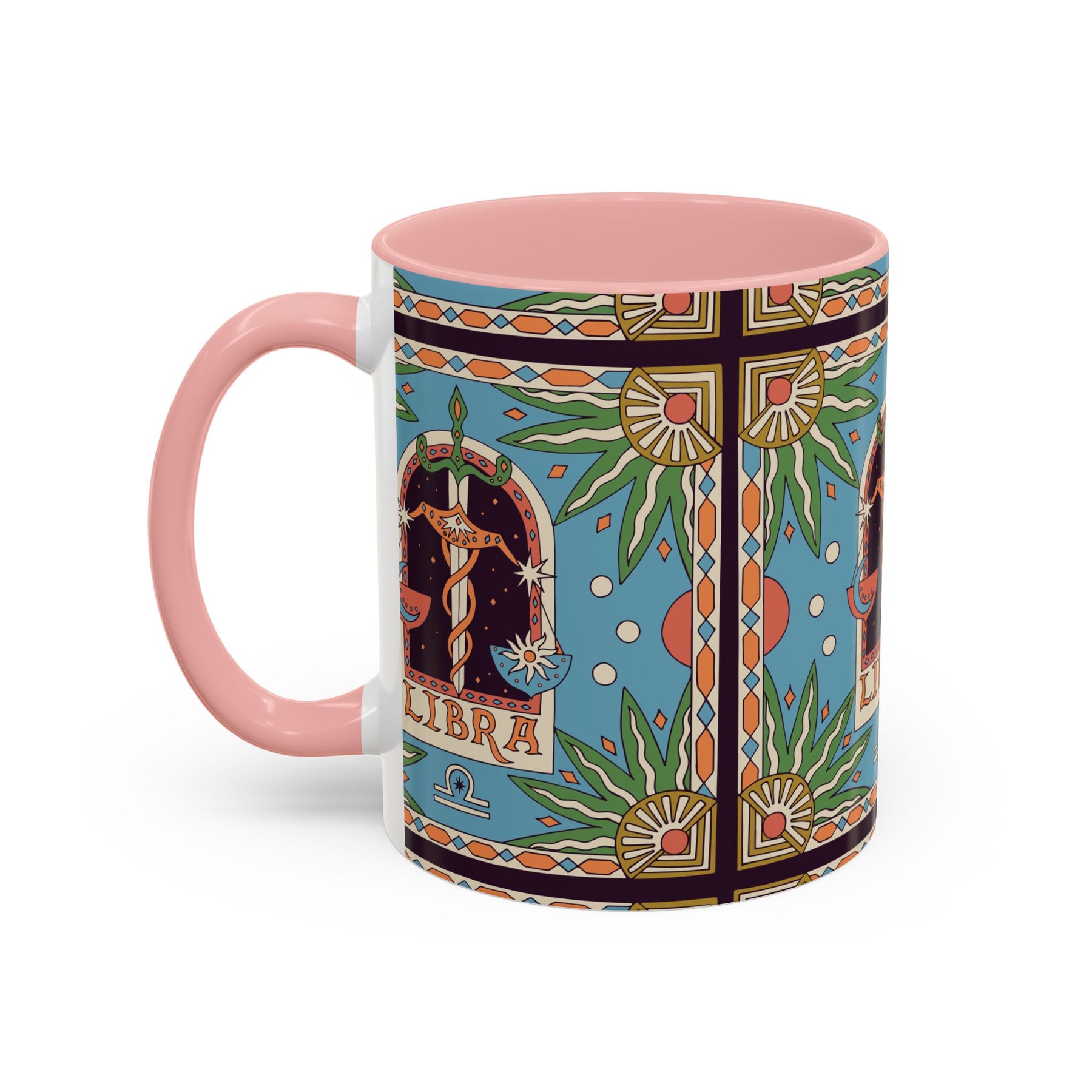 Custom Libra Coffee Mug, Colorful Ceramic 11oz & 15oz Zodiac Design - Ira World Art LLC