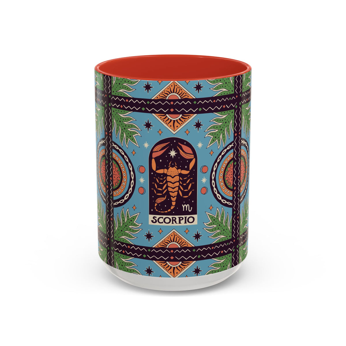 Colorful Scorpio Zodiac Ceramic Mug, Custom 11oz & 15oz Coffee Cup Design - Ira World Art LLC