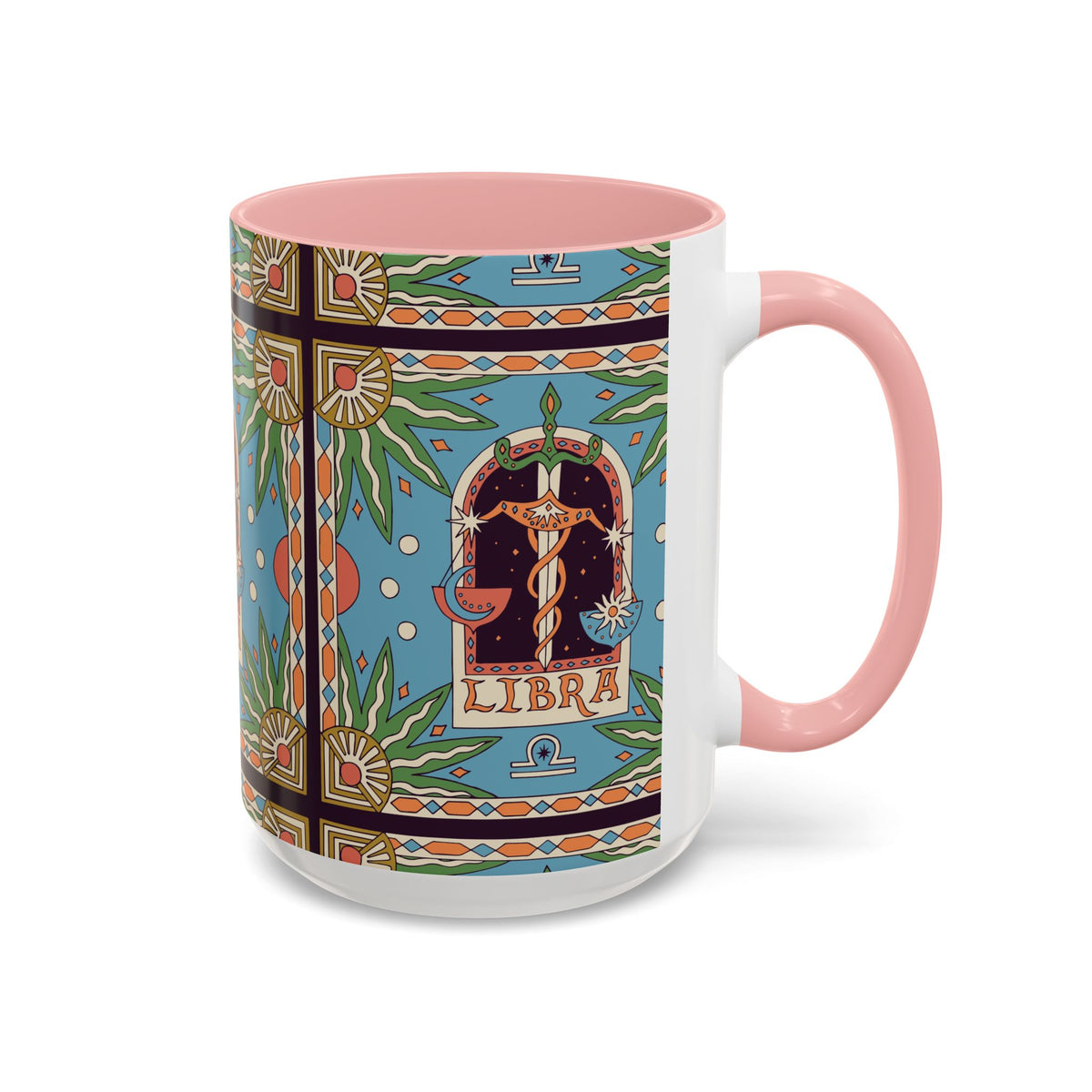 Custom Libra Coffee Mug, Colorful Ceramic 11oz & 15oz Zodiac Design - Ira World Art LLC