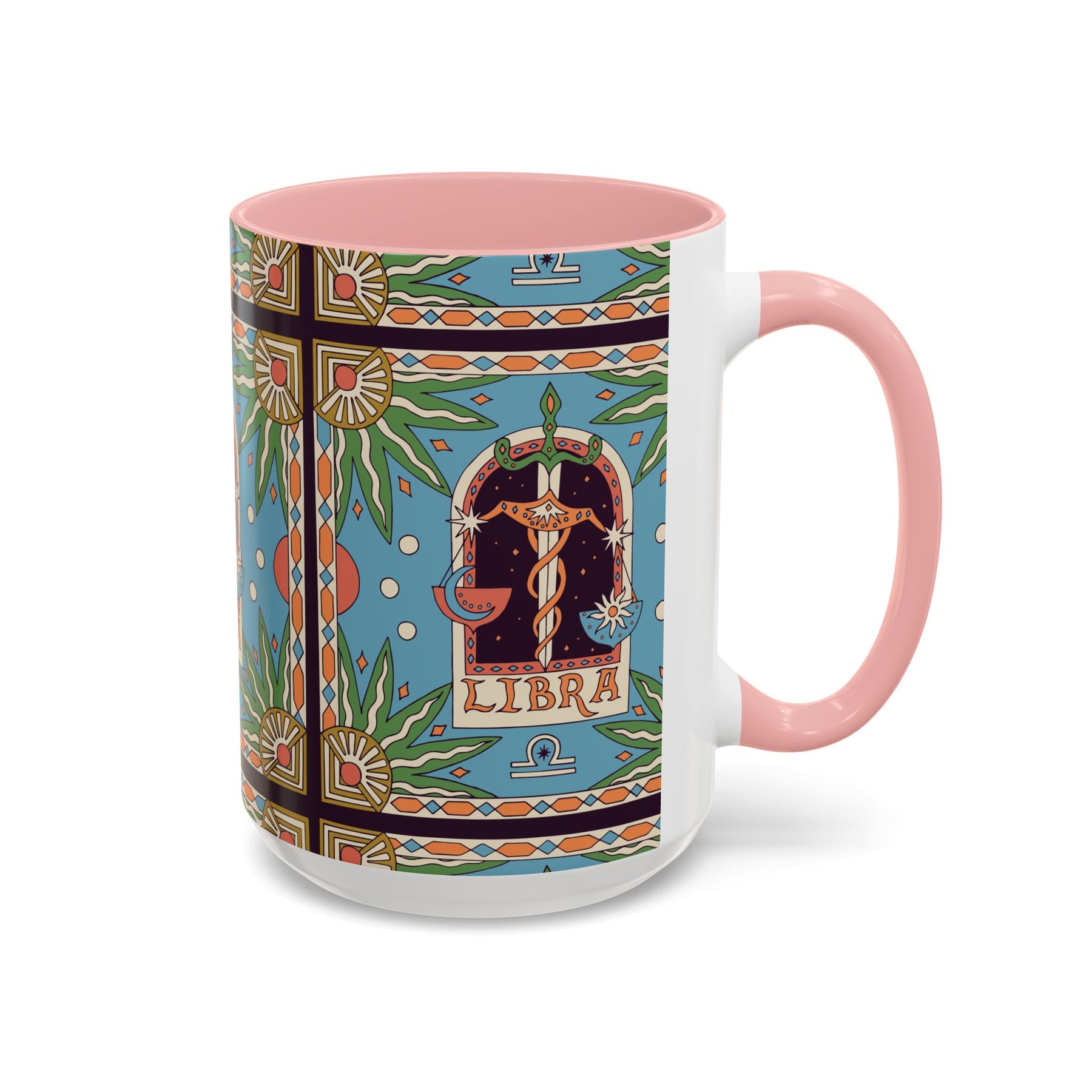 Custom Libra Coffee Mug, Colorful Ceramic 11oz & 15oz Zodiac Design - Ira World Art LLC