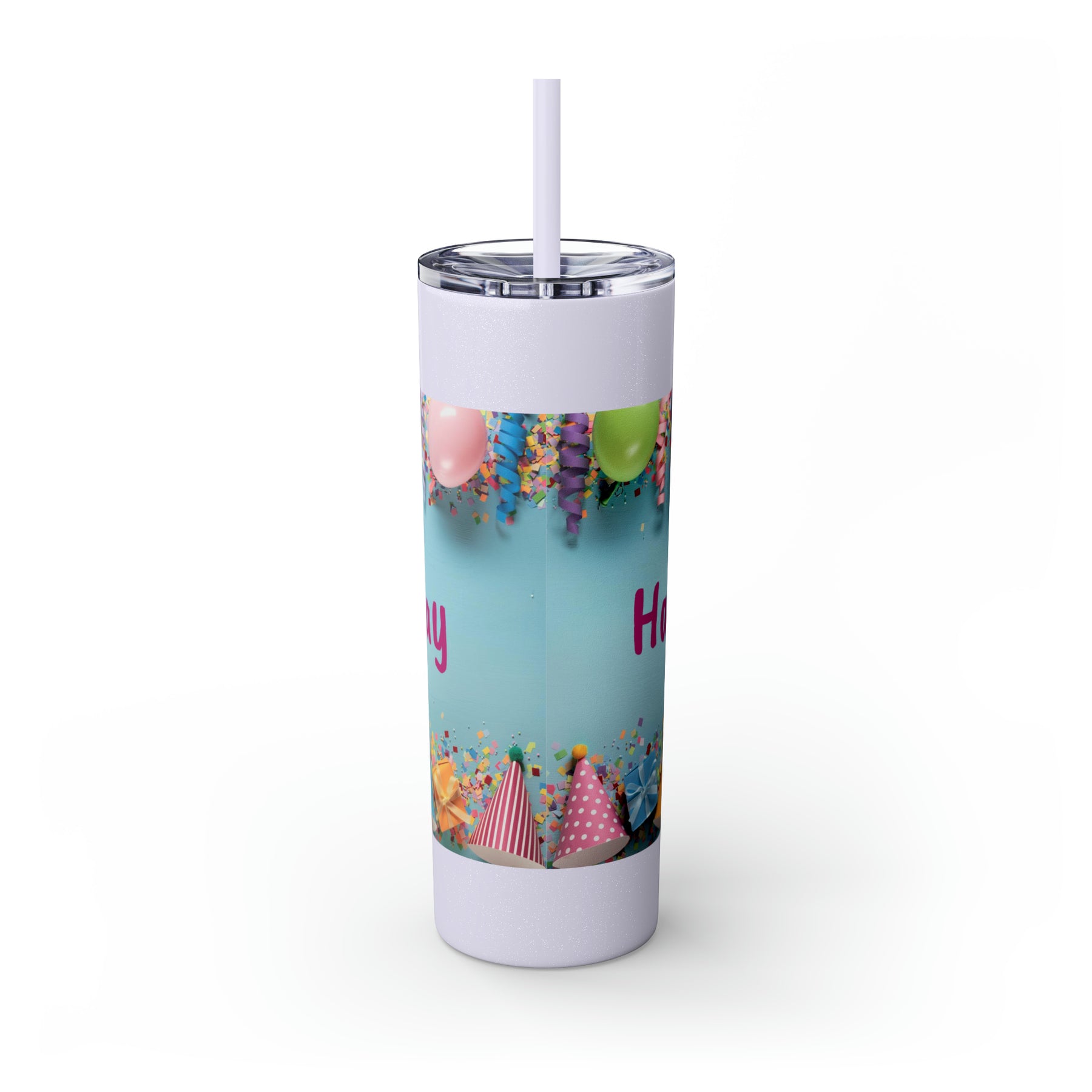 Birthday Skinny Tumbler with Straw – Celebrate in Sip-worthy Fashion!, 20oz - Ira World Art LLC