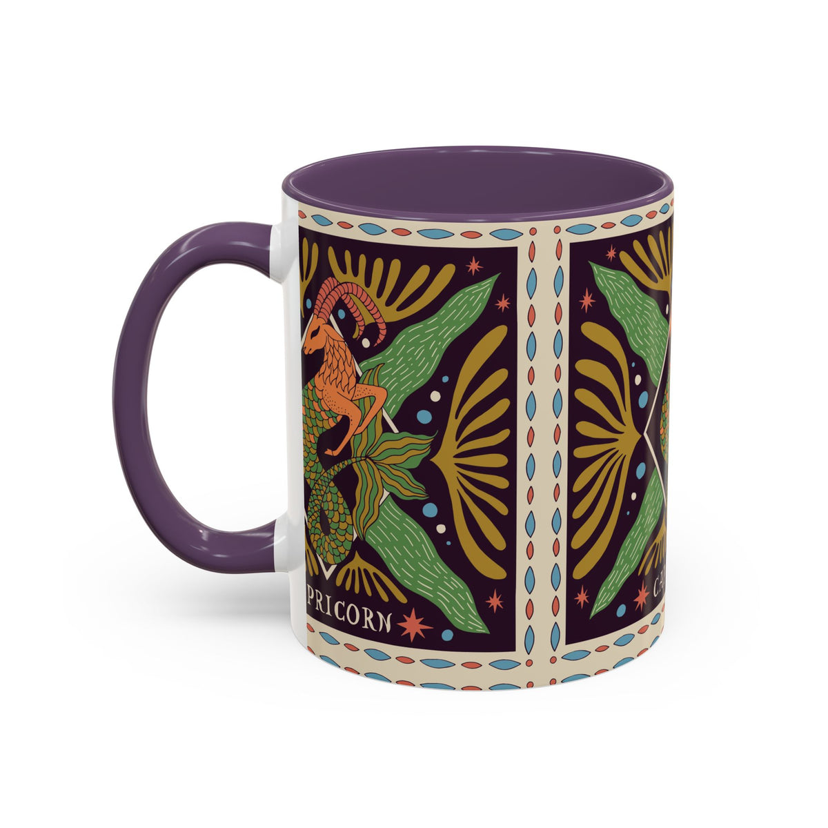 Colorful Capricorn Mug, Custom Ceramic Coffee Cup 11oz & 15oz Zodiac Design - Ira World Art LLC