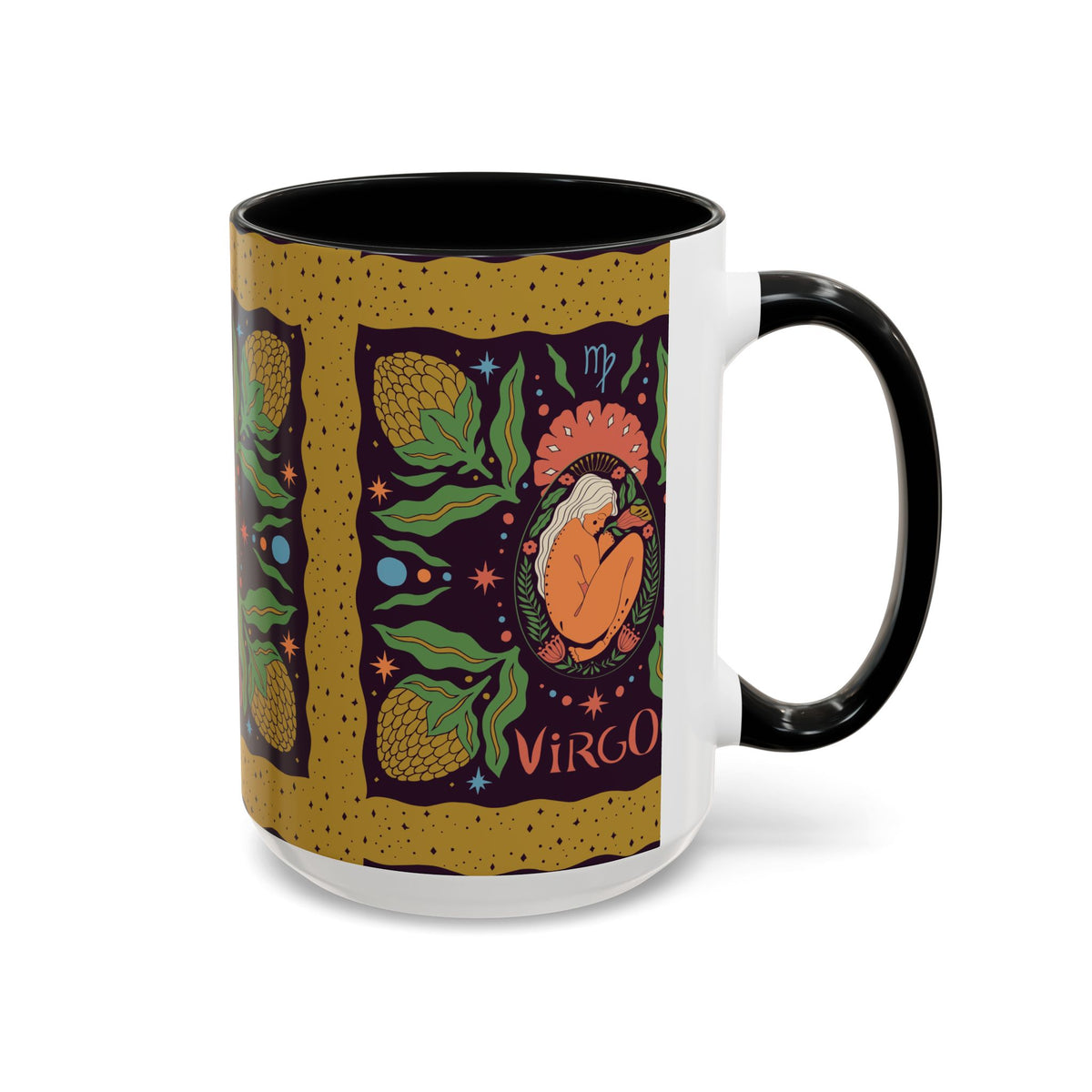 Virgo Zodiac Custom Coffee Mug, Colorful Ceramic 11oz and 15oz Design - Ira World Art LLC