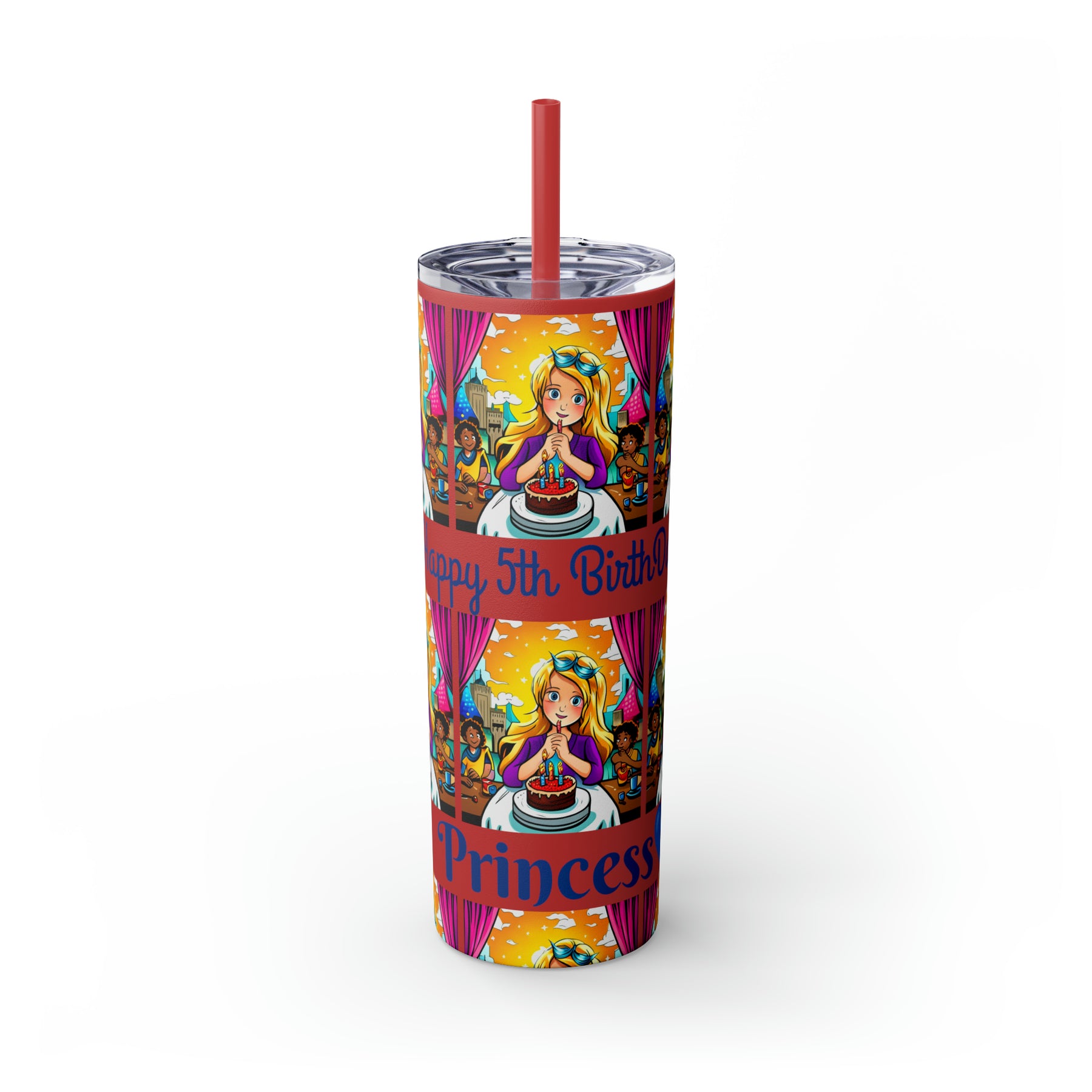 Stylish 20oz Birthday Skinny Tumbler with Straw – Celebrate in Sip-worthy Fashion!" - Ira World Art LLC