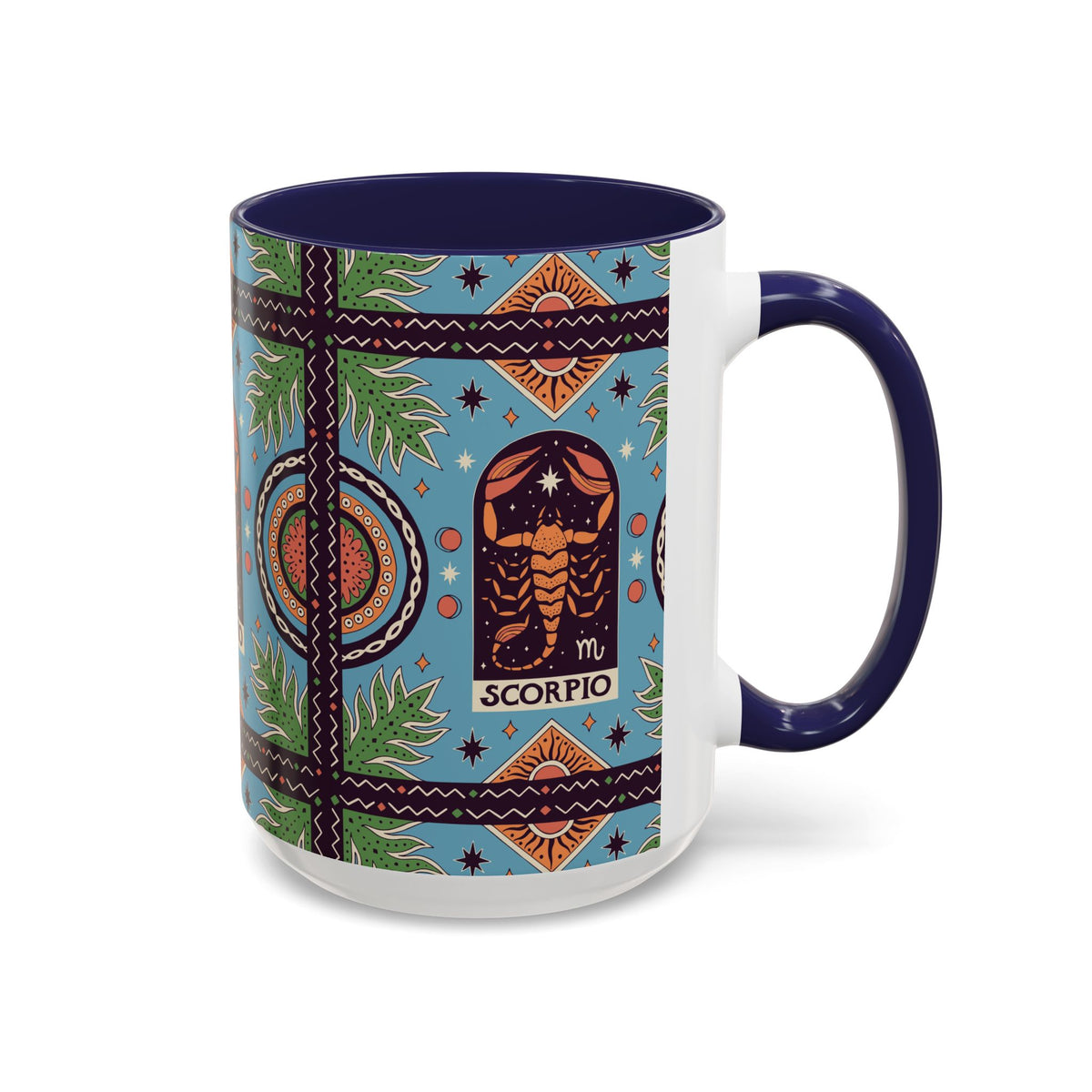 Colorful Scorpio Zodiac Ceramic Mug, Custom 11oz & 15oz Coffee Cup Design - Ira World Art LLC